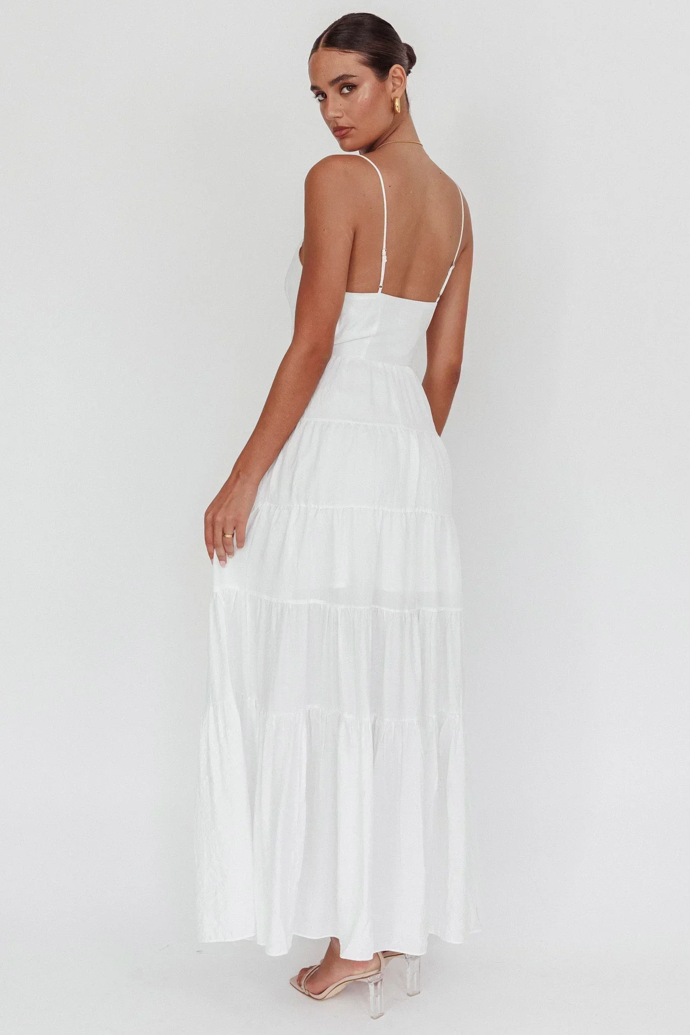 Main Attraction Cami Strap Maxi Dress White - luluinthesky