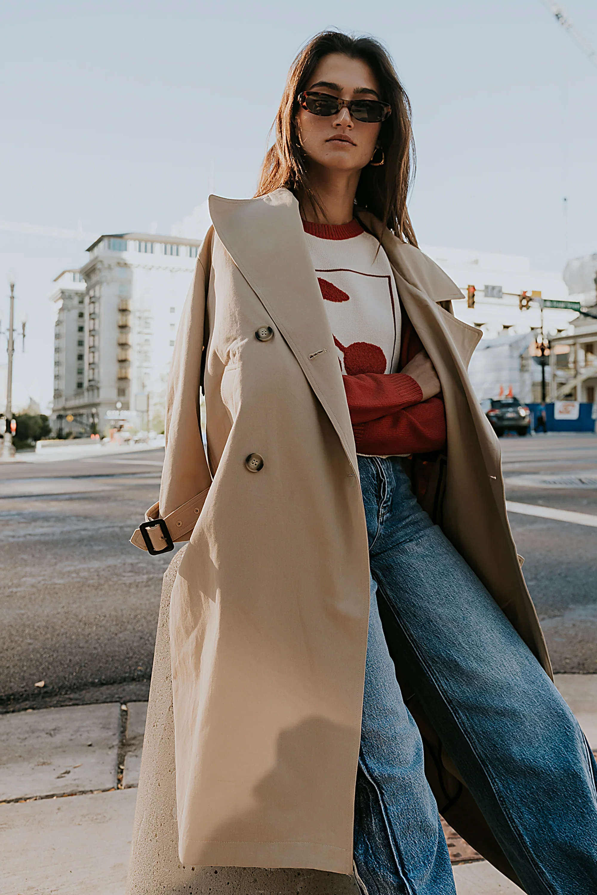 Rachel Trench Coat in Tan
