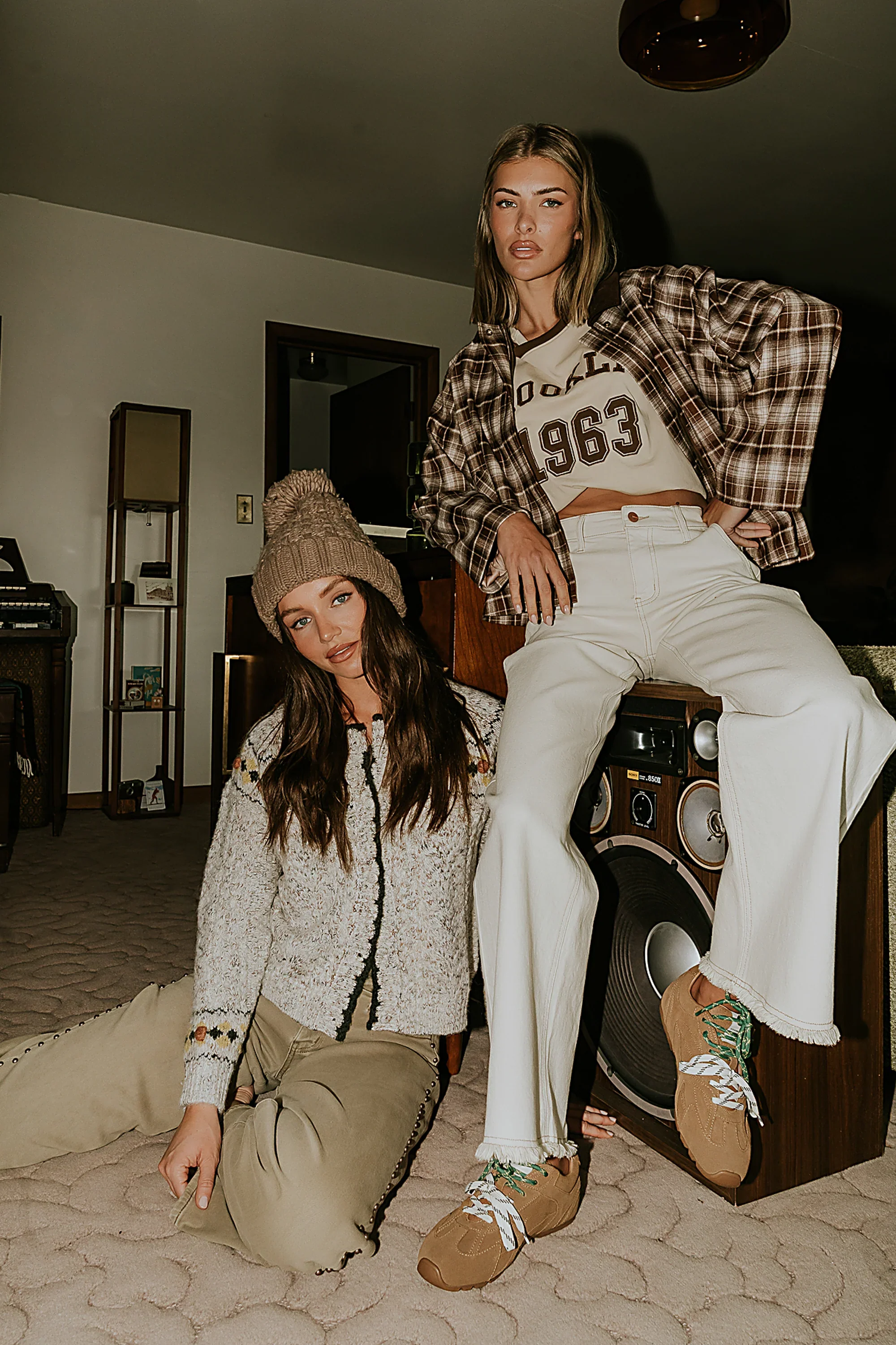 Brooklyn Oversized Graphic Tee in Brown