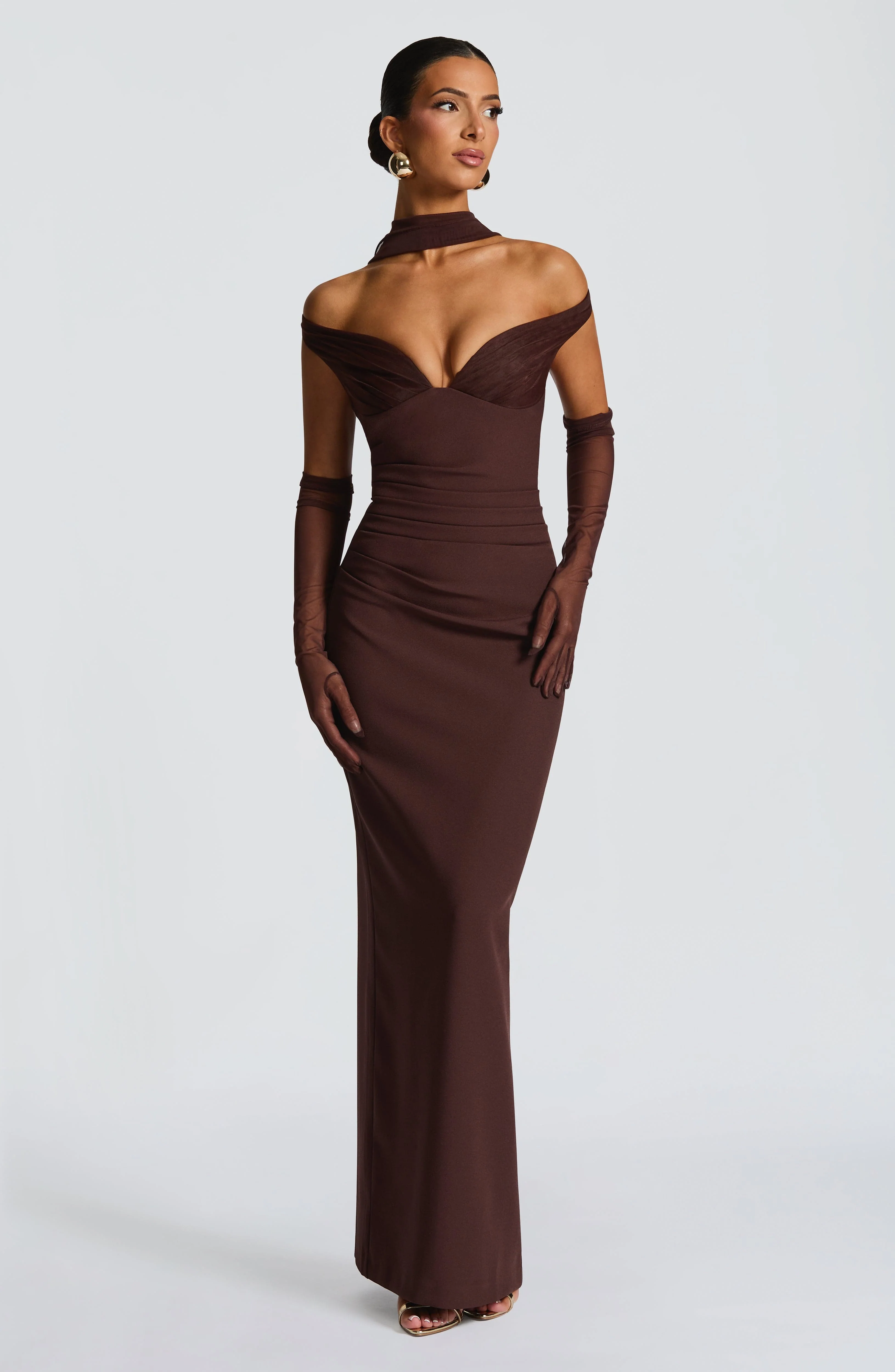 Abigail Maxi Dress - Plum Brown