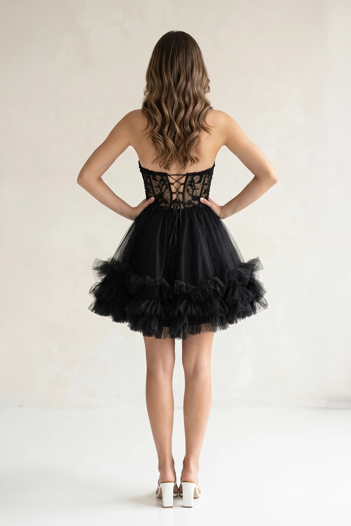 Pink A-Line Sweetheart Ruffle Tulle Homecoming Dress With Appliques