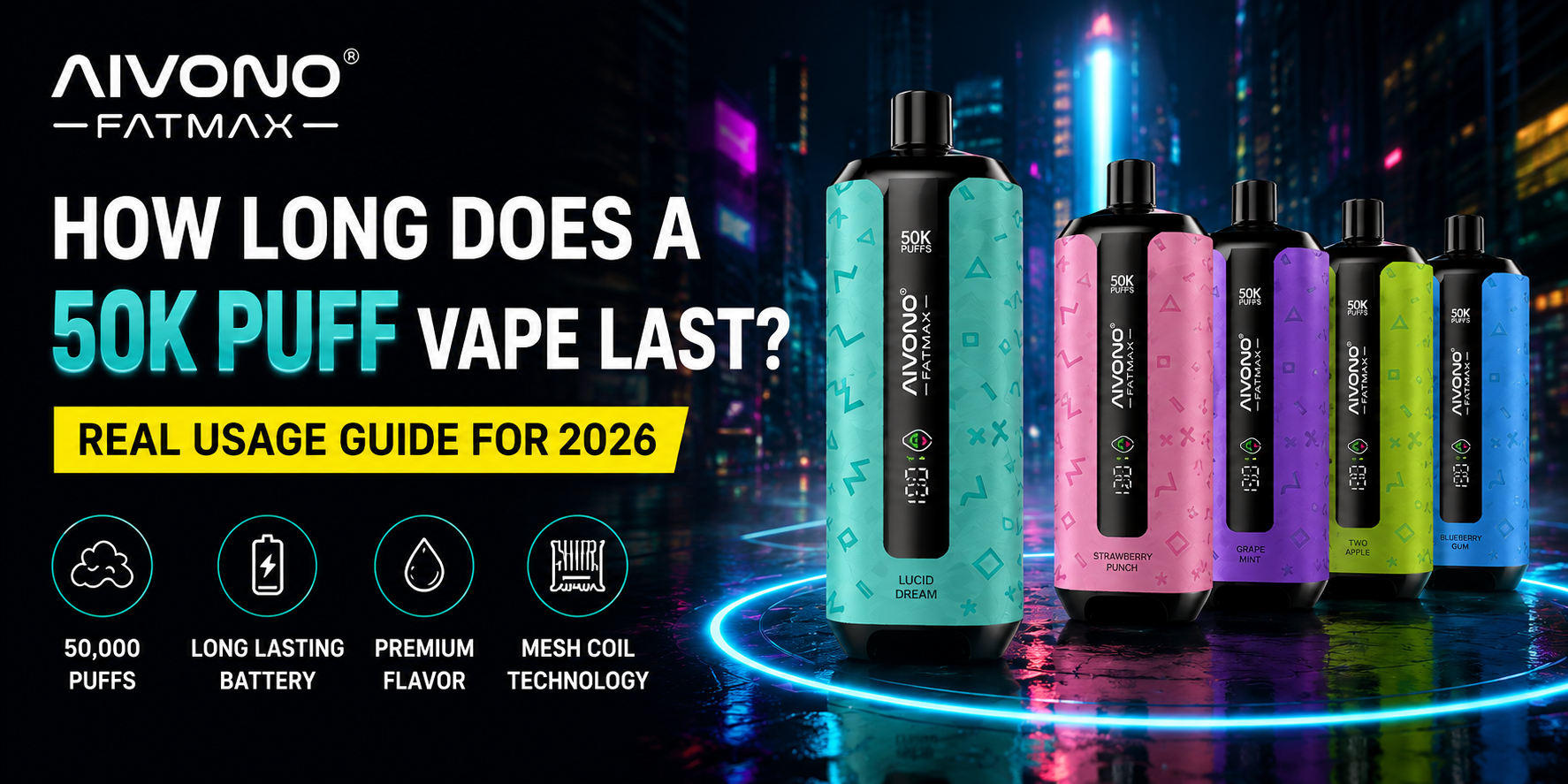 How long does a 50K puff vape last