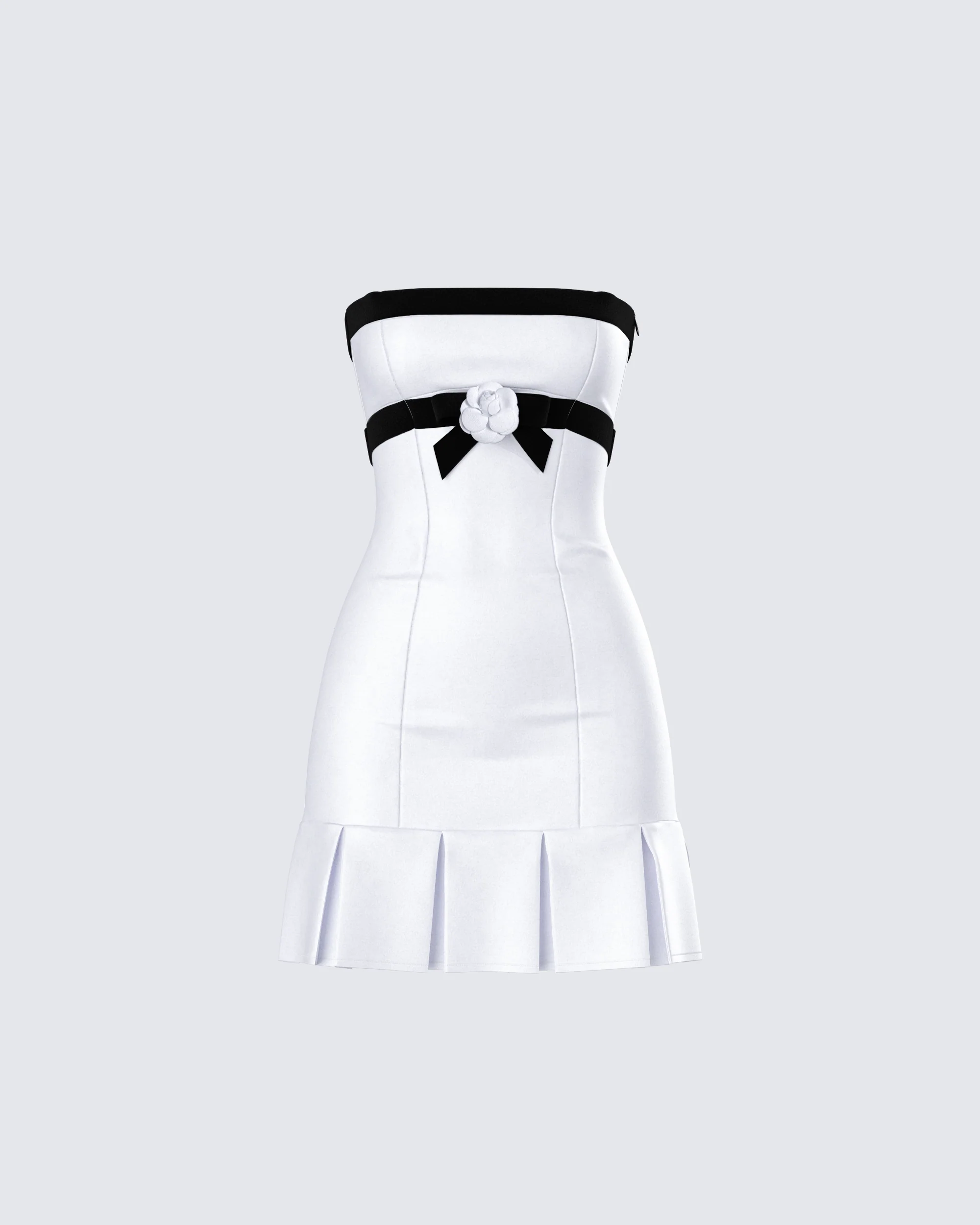Roma White Strapless Mini Dress
