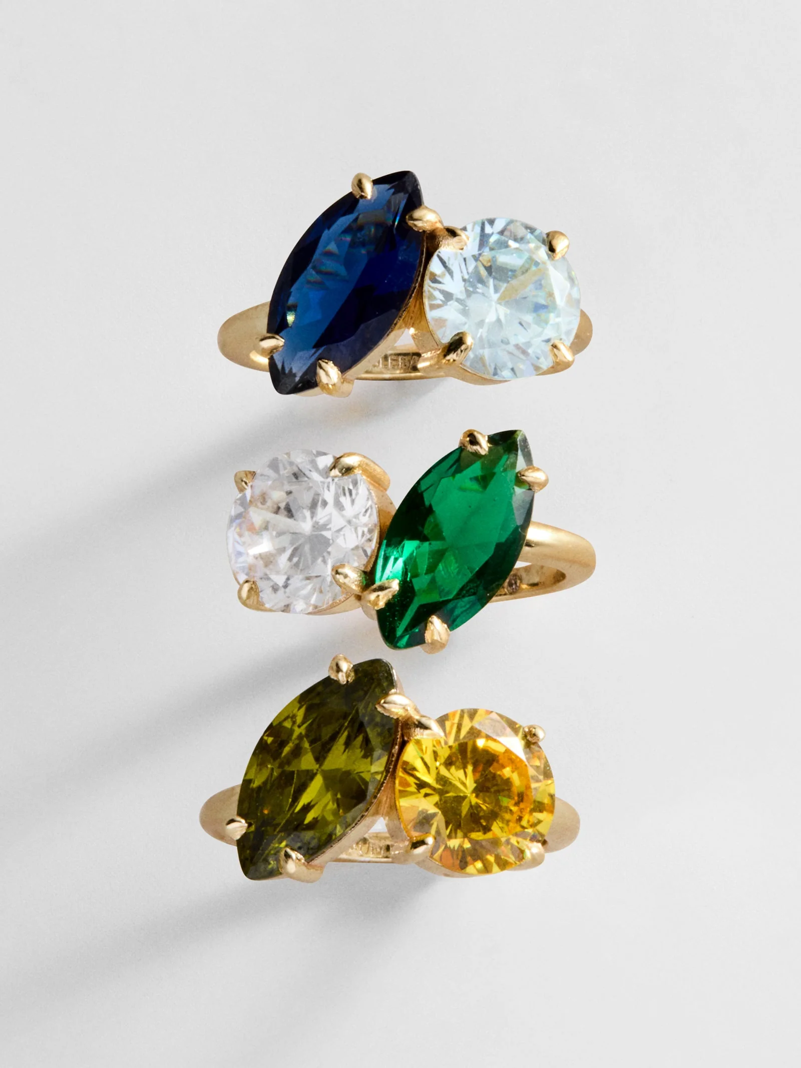 Toi et Moi Custom Birthstone Ring - Gold