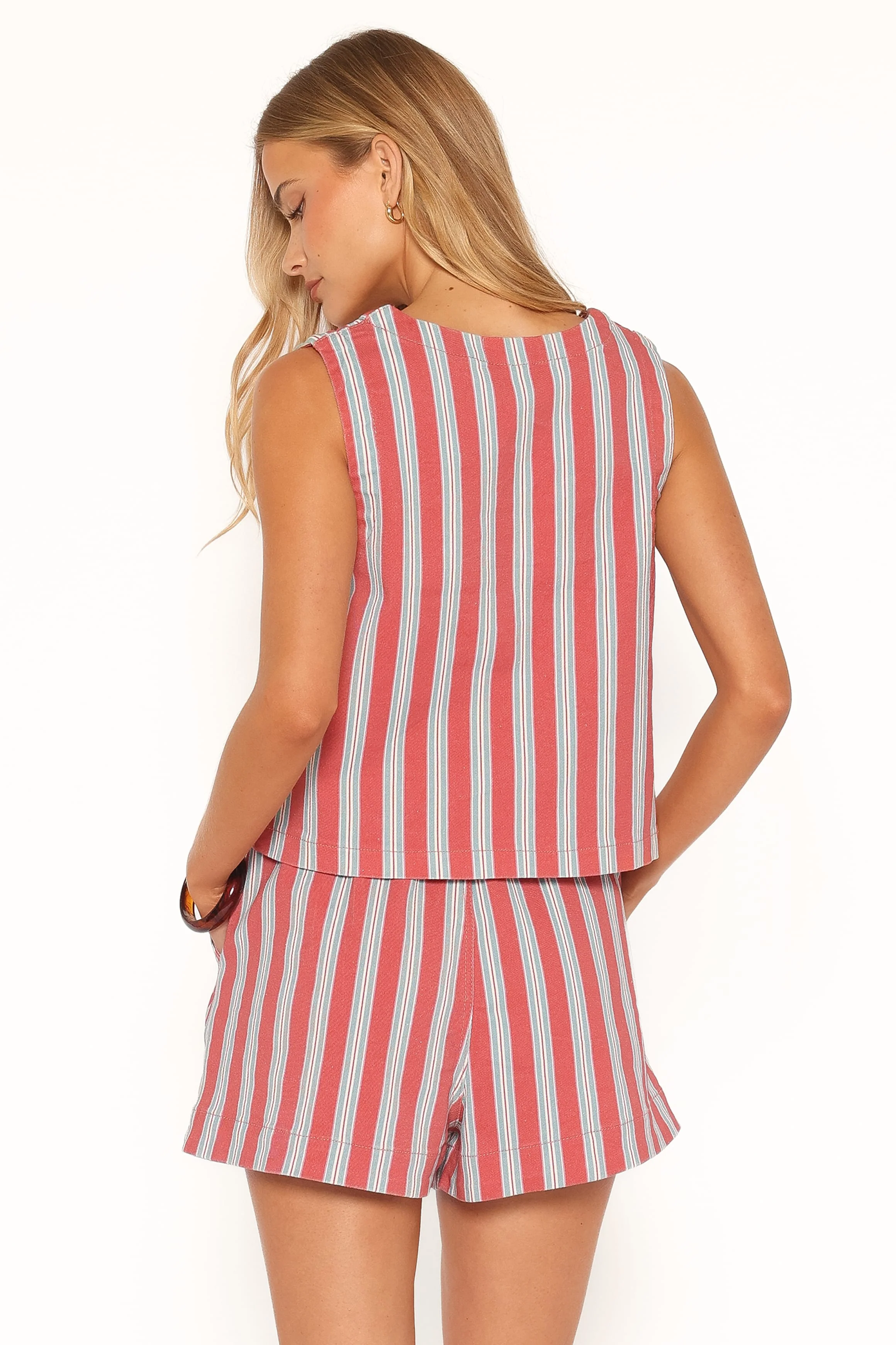 Marinda Top - Red Stripe
