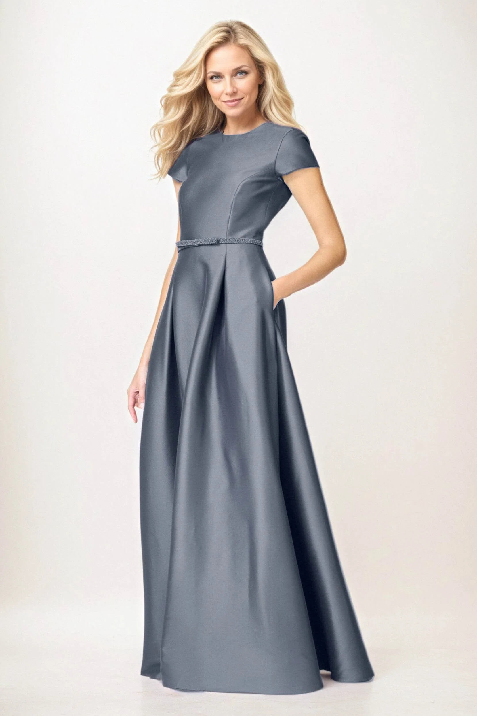A-Line Maxi Satin Mother of the Bride Dresses CM0400