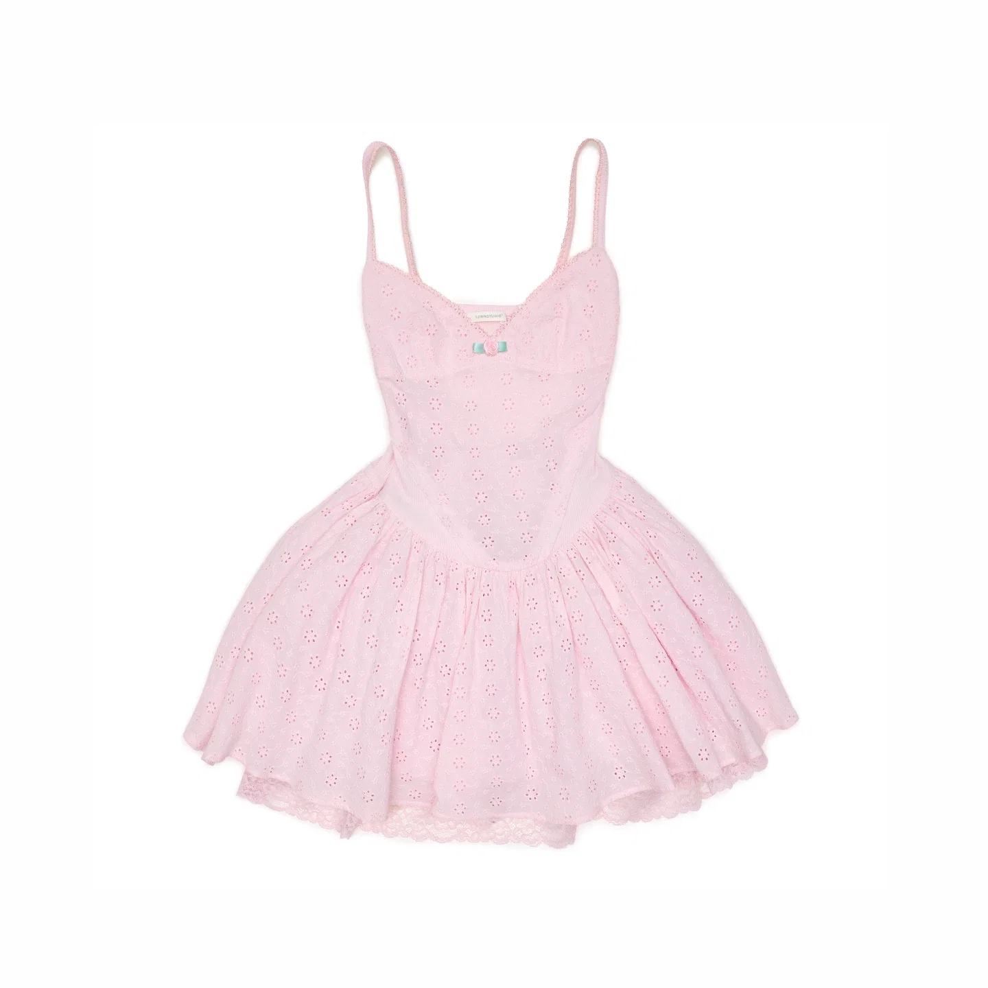 Cotton Eyelet Corset Mini Dress