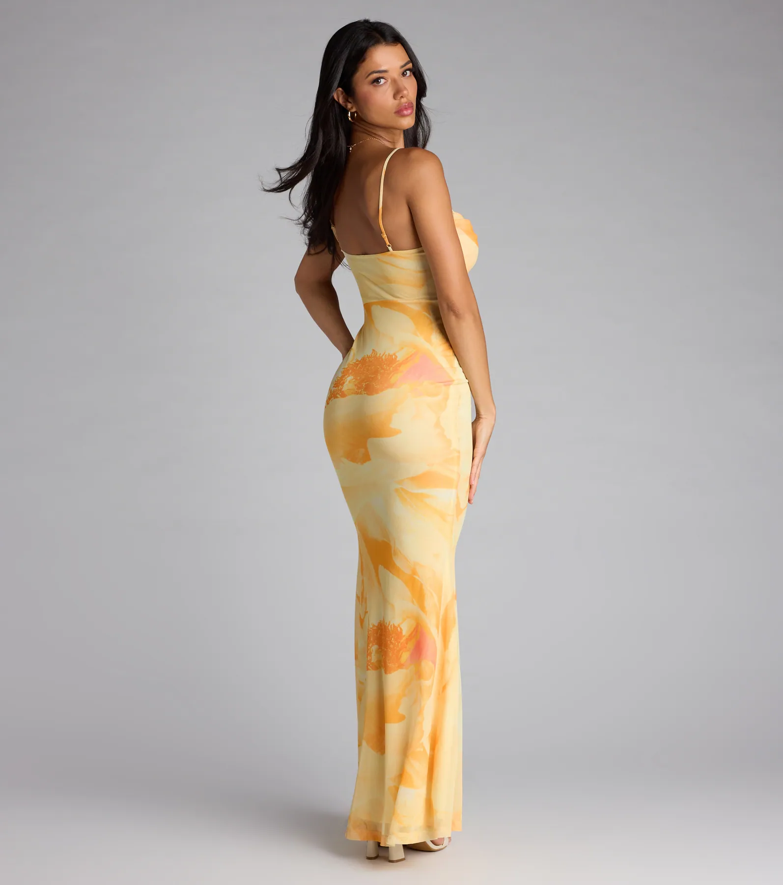 Coastal Luxe Floral Mermaid Maxi Dress