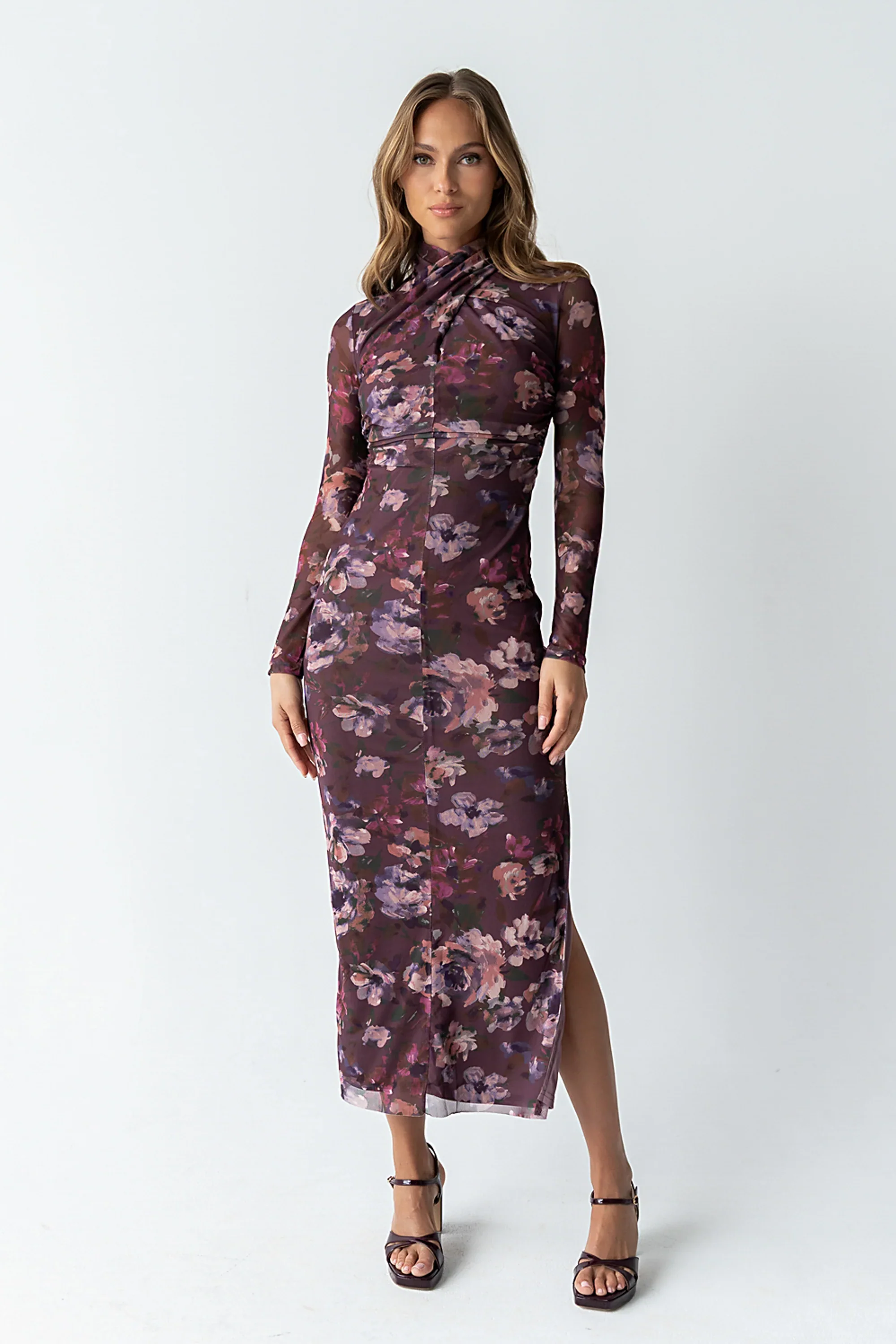 Jovie Floral Mesh Maxi Dress