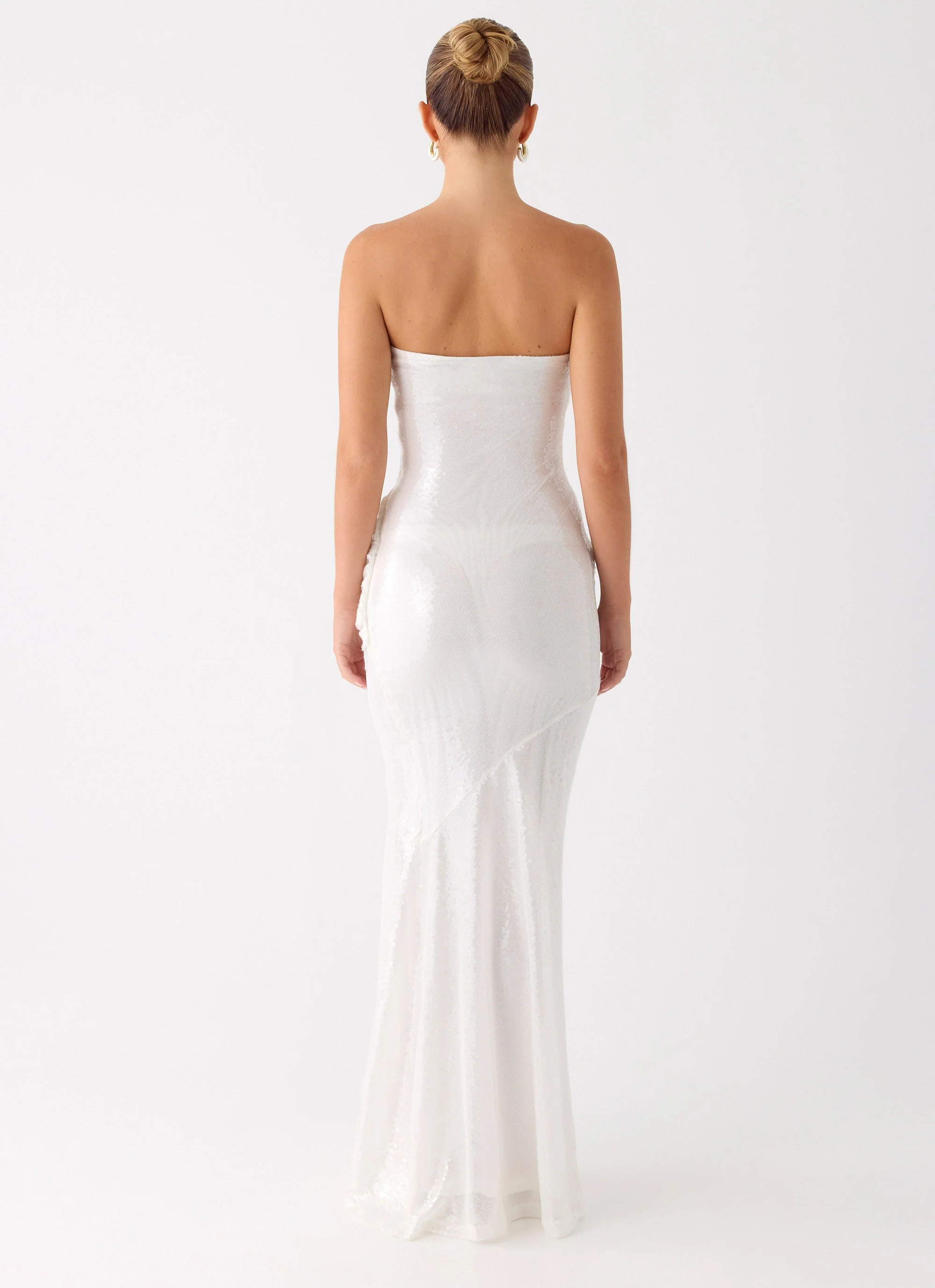 Anticipating Sequin Maxi Dress - White - luluinthesky
