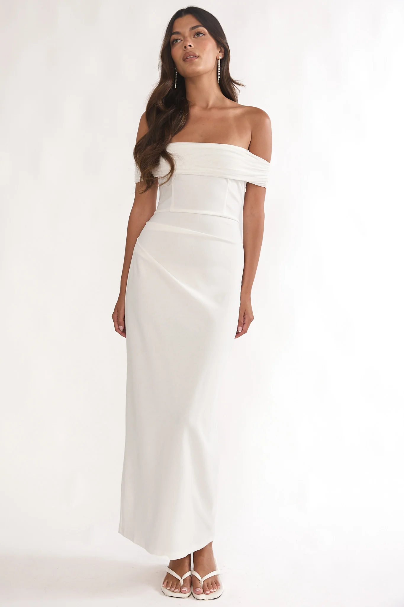 Love Languages Off-Shoulder Maxi Dress White - luluinthesky