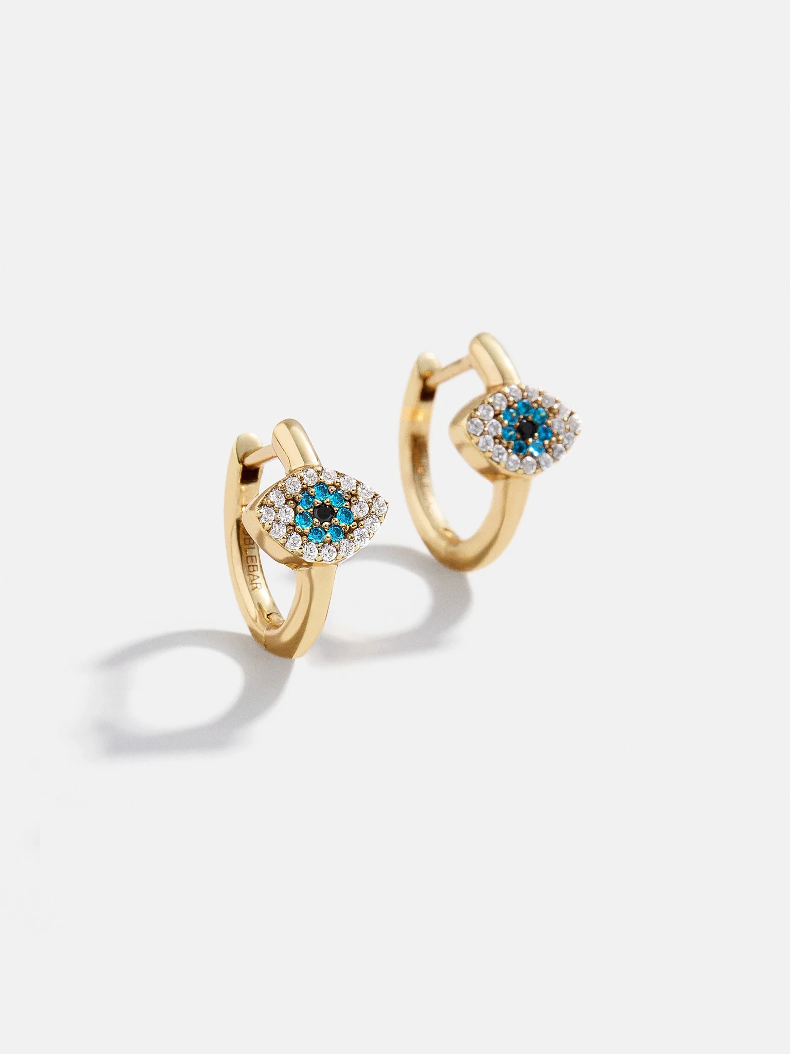 14K Gold Evil Eye Earrings - Pavé Evil Eye