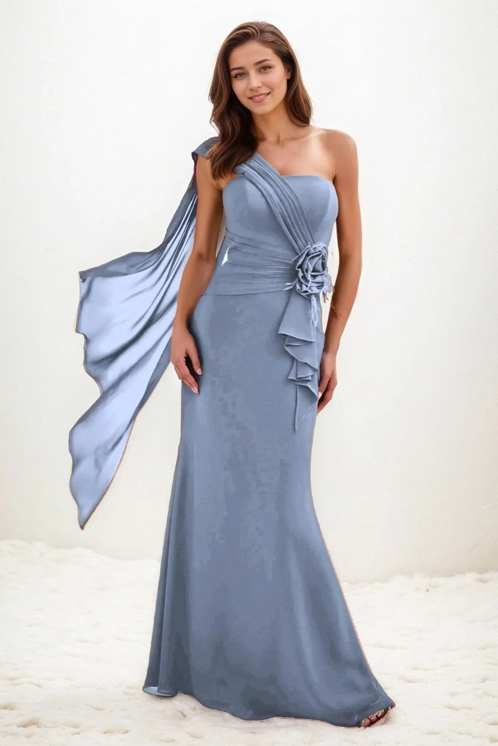 Trumpet-Mermaid Maxi Chiffon Wedding Guest Dress CG0289