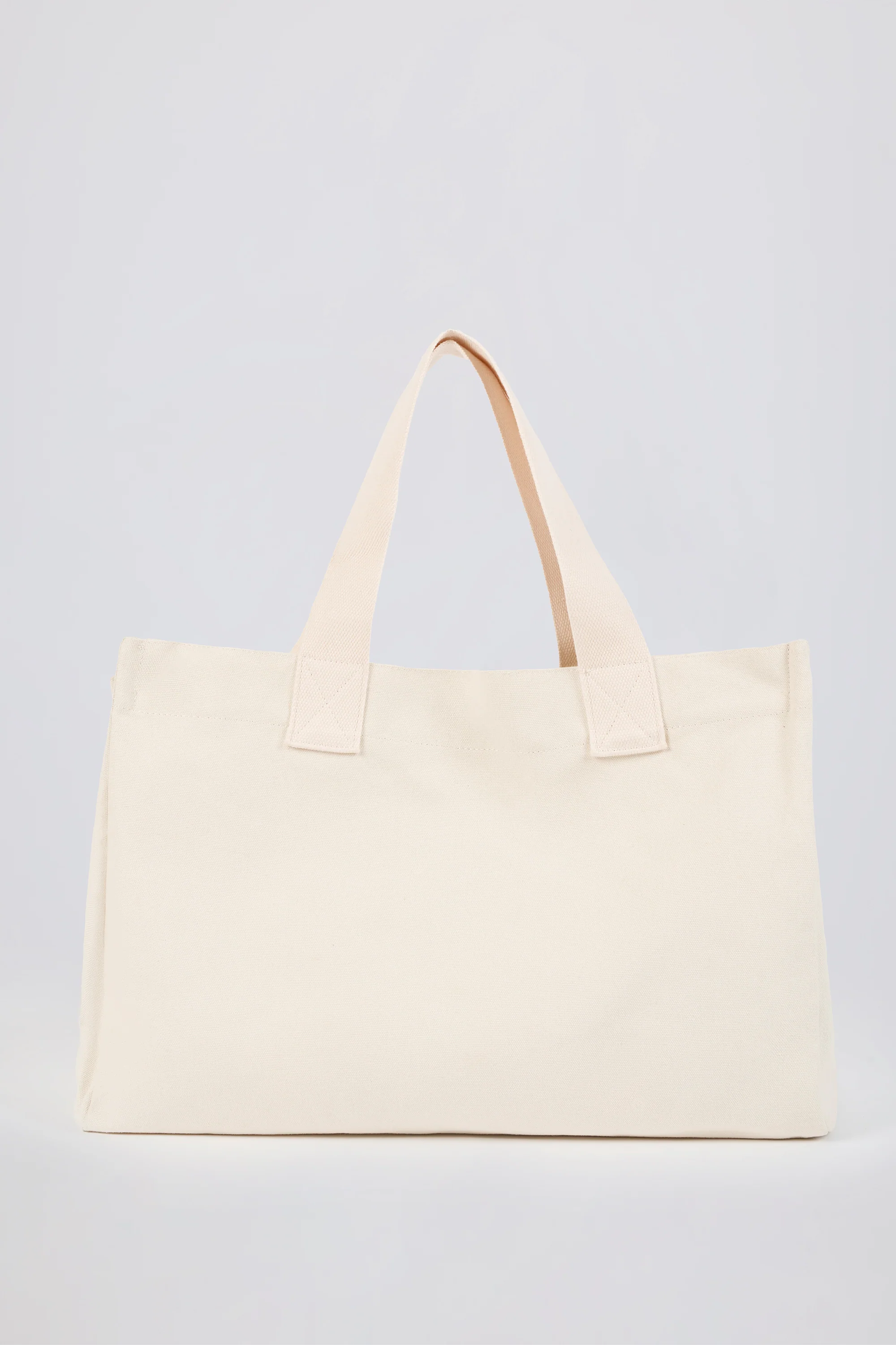 Oversized Canvas Tote Bag in Egg Shell