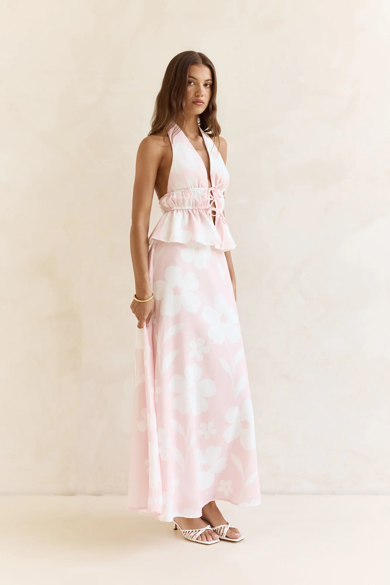 Shining Lights Maxi Skirt Pink