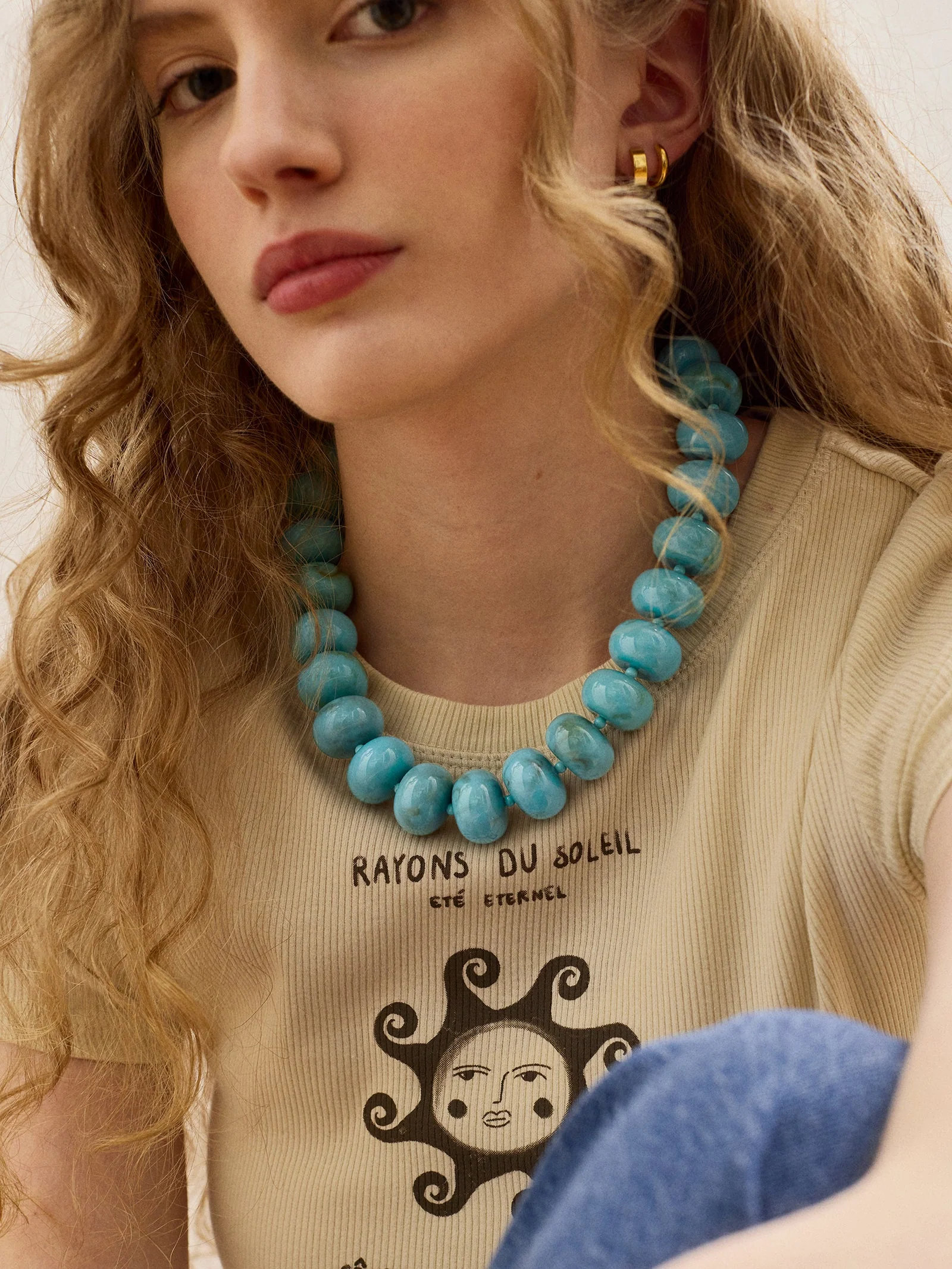 Joan Semi-Precious Necklace - Turquoise Bead