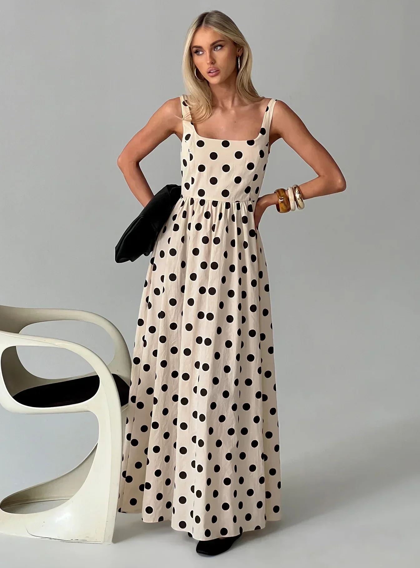 Cartmel Maxi Dress Cream / Polka Dot