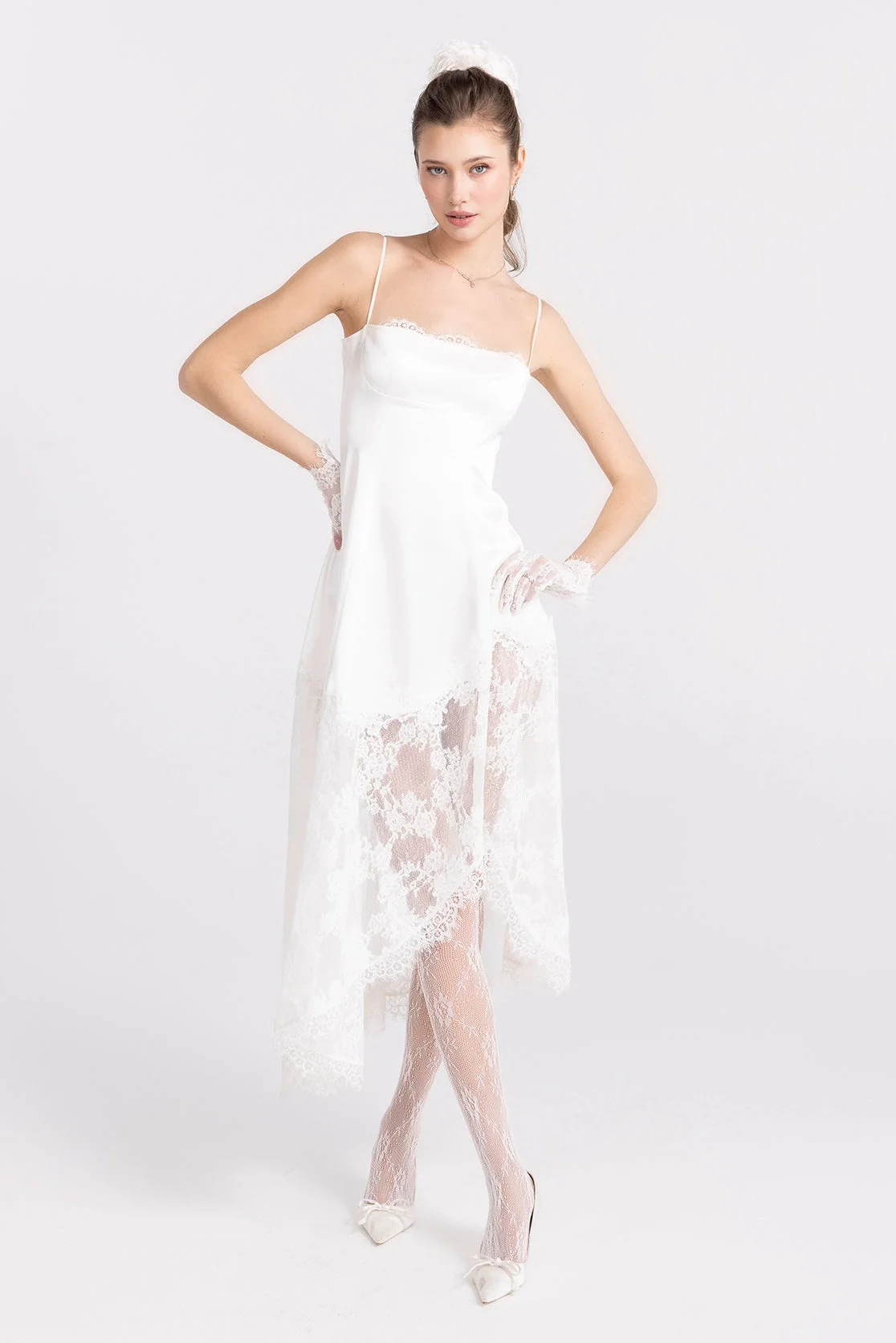 Mirabelle Satin Maxi Dress-White