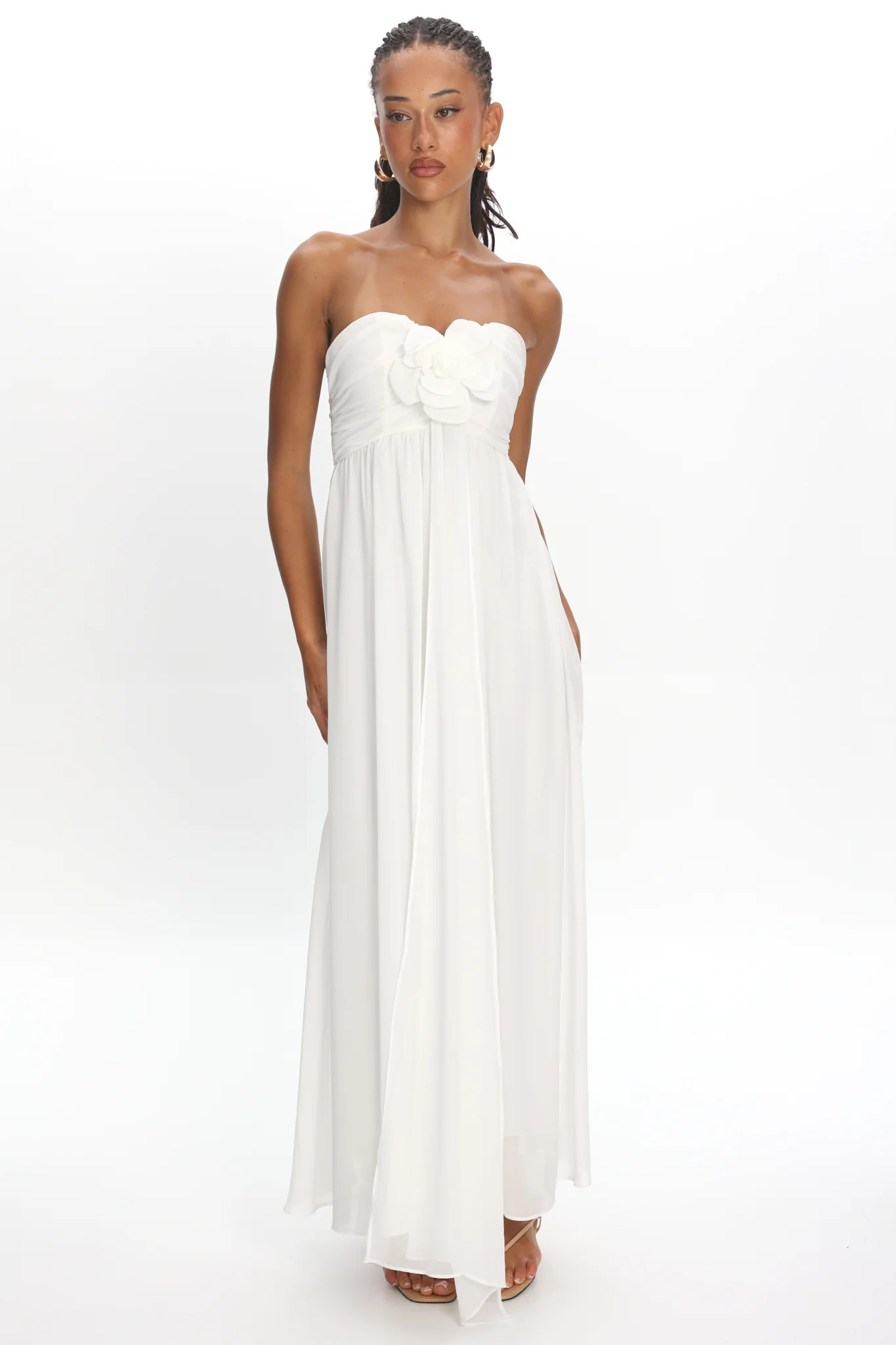 Sylvi Embellished Bust Maxi Dress Oyster