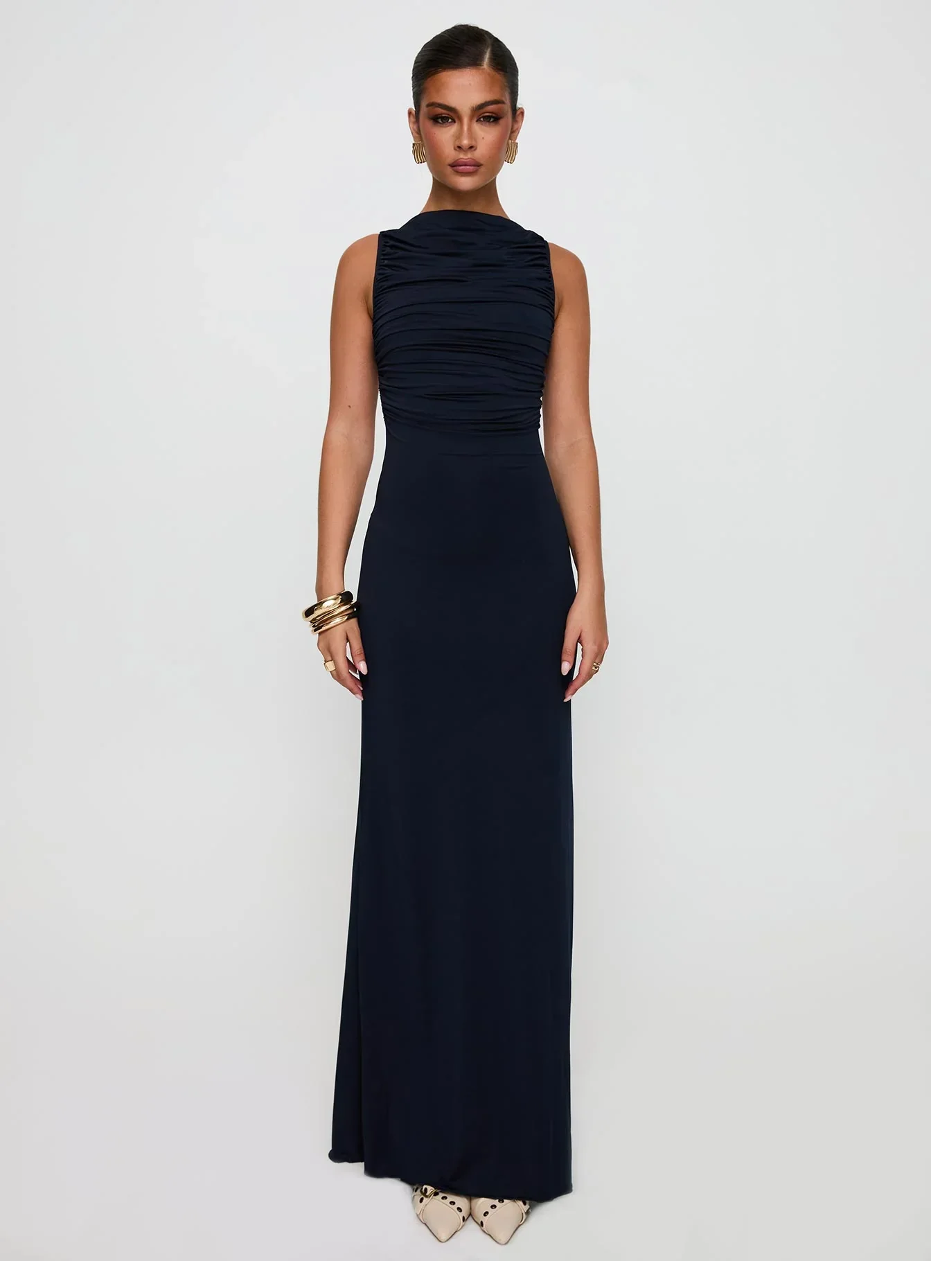Undeniable Cut Out Maxi Dress Navy - luluinthesky