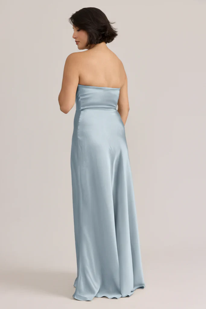 Ellapink Satin Dress | Ready To Ship | Sky Blue
