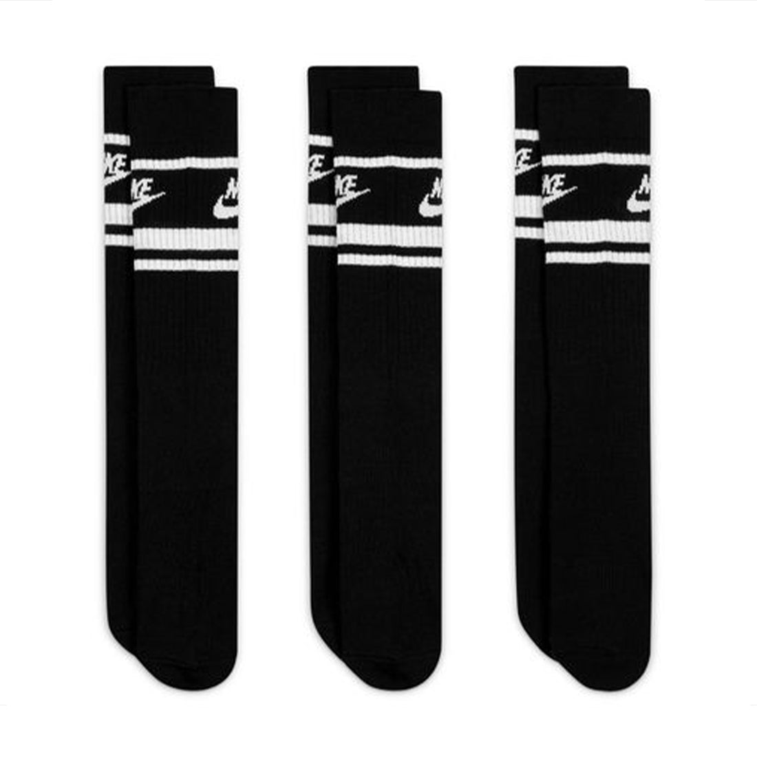 NIKE Sportswear Everyday Essential Crew Socks (3 Pairs) BLACK