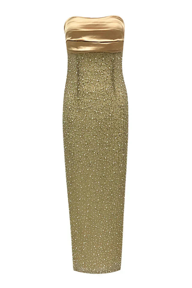 Lainey Pearls Beaded Maxi Dress