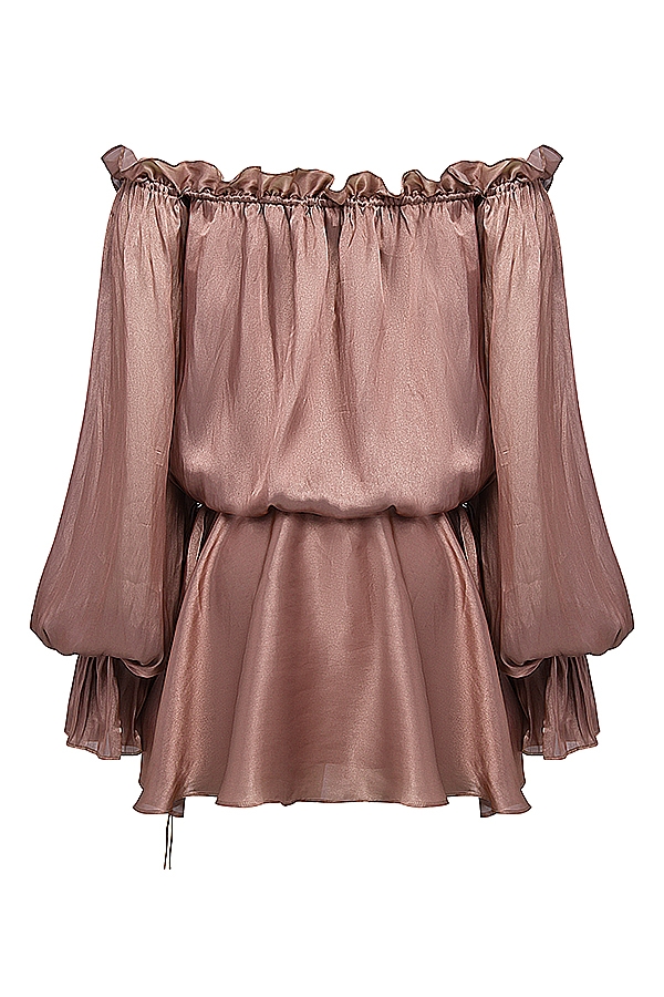 Hazelnut Off Shoulder Dress