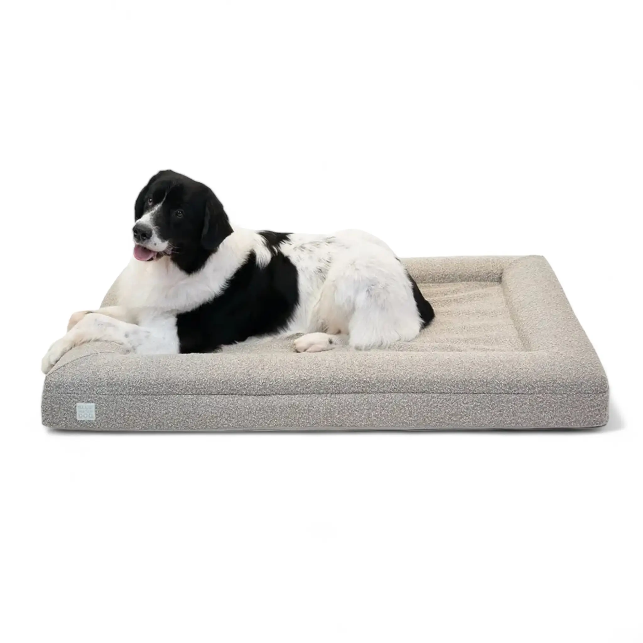 Extra Large Bouclé Orthopedic Dog Bed (Bolster, Sand)