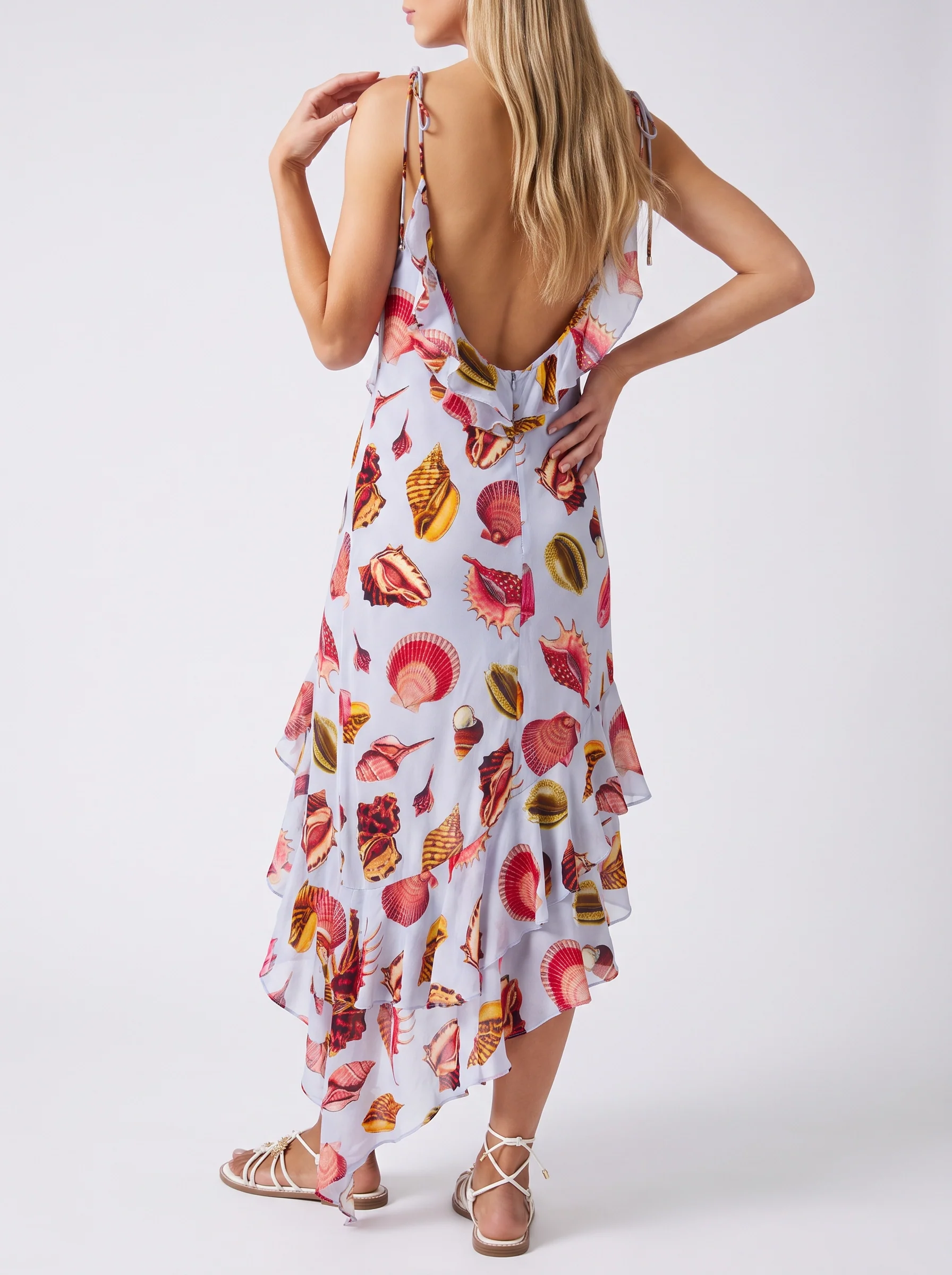 Nerissa Shell Asymmetric Midi Dress