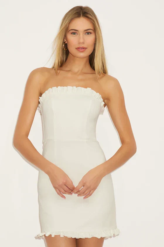 Little Lovely Light Pink Strapless Mini Dress - luluinthesky