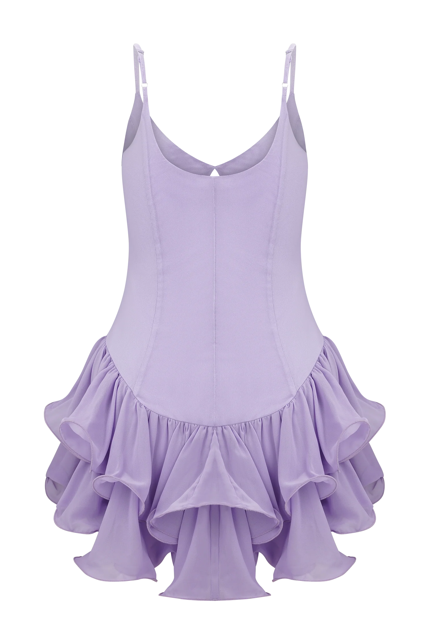 Calantha Ruffle Mesh Mini Dress - Lilac
