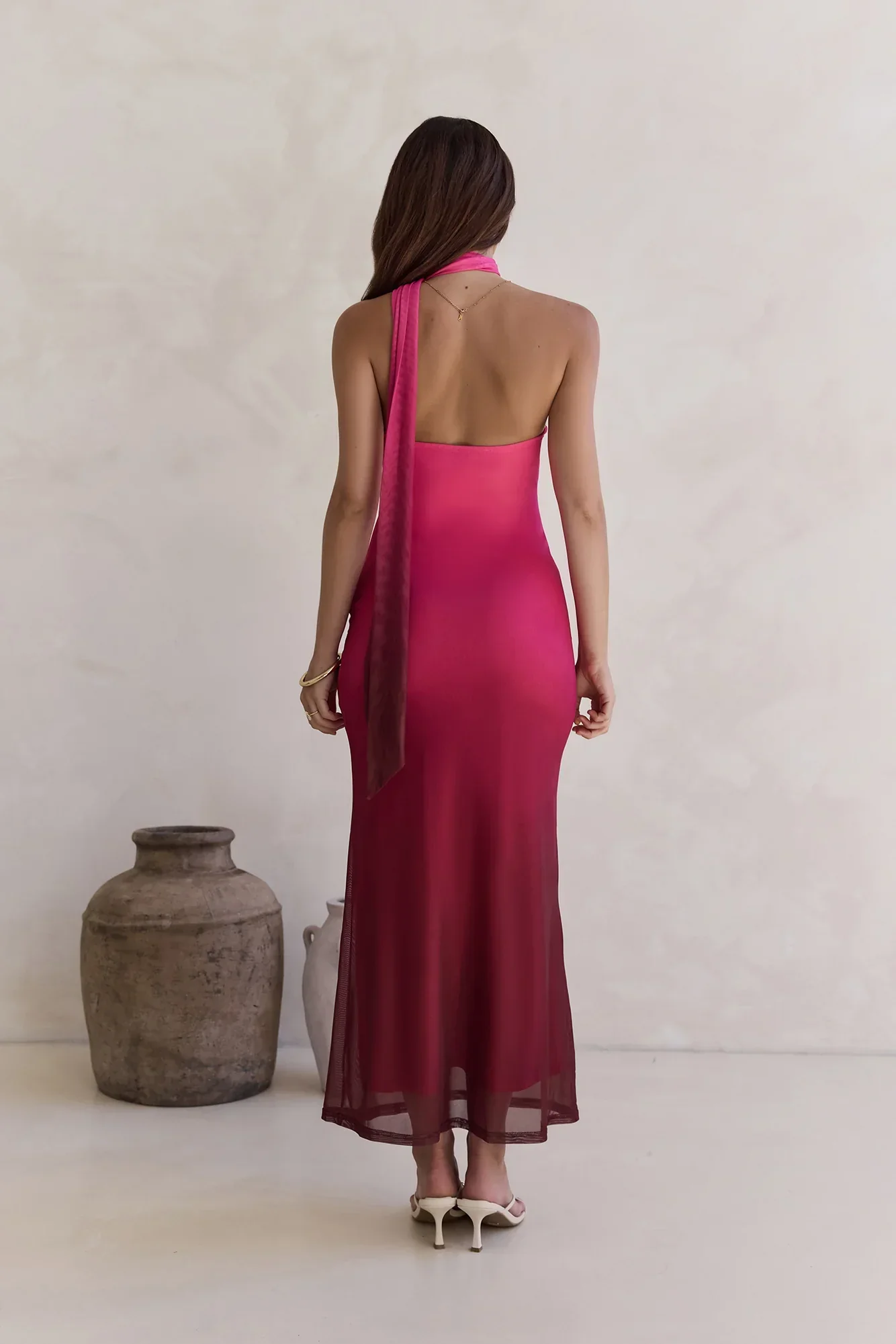 Unstoppable Moment Mesh Maxi Dress Plum
