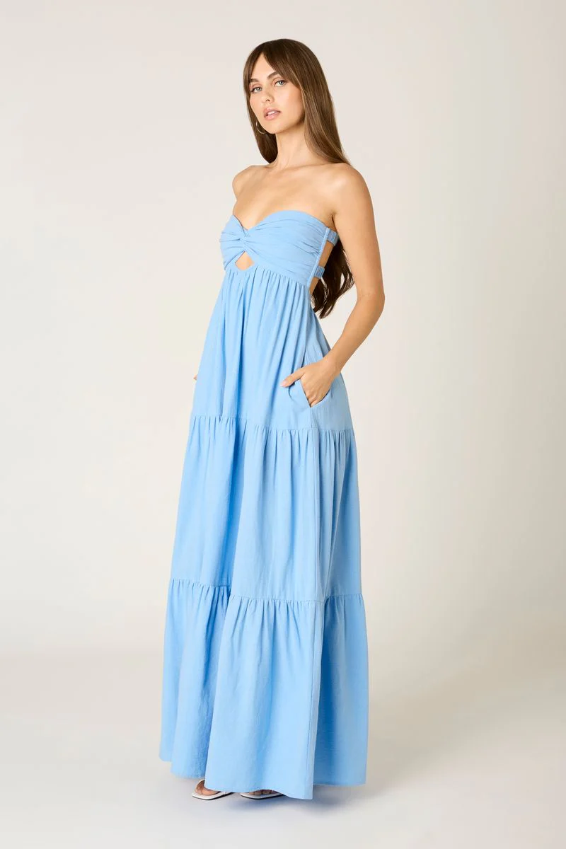 Strapless Tiered Maxi Dress