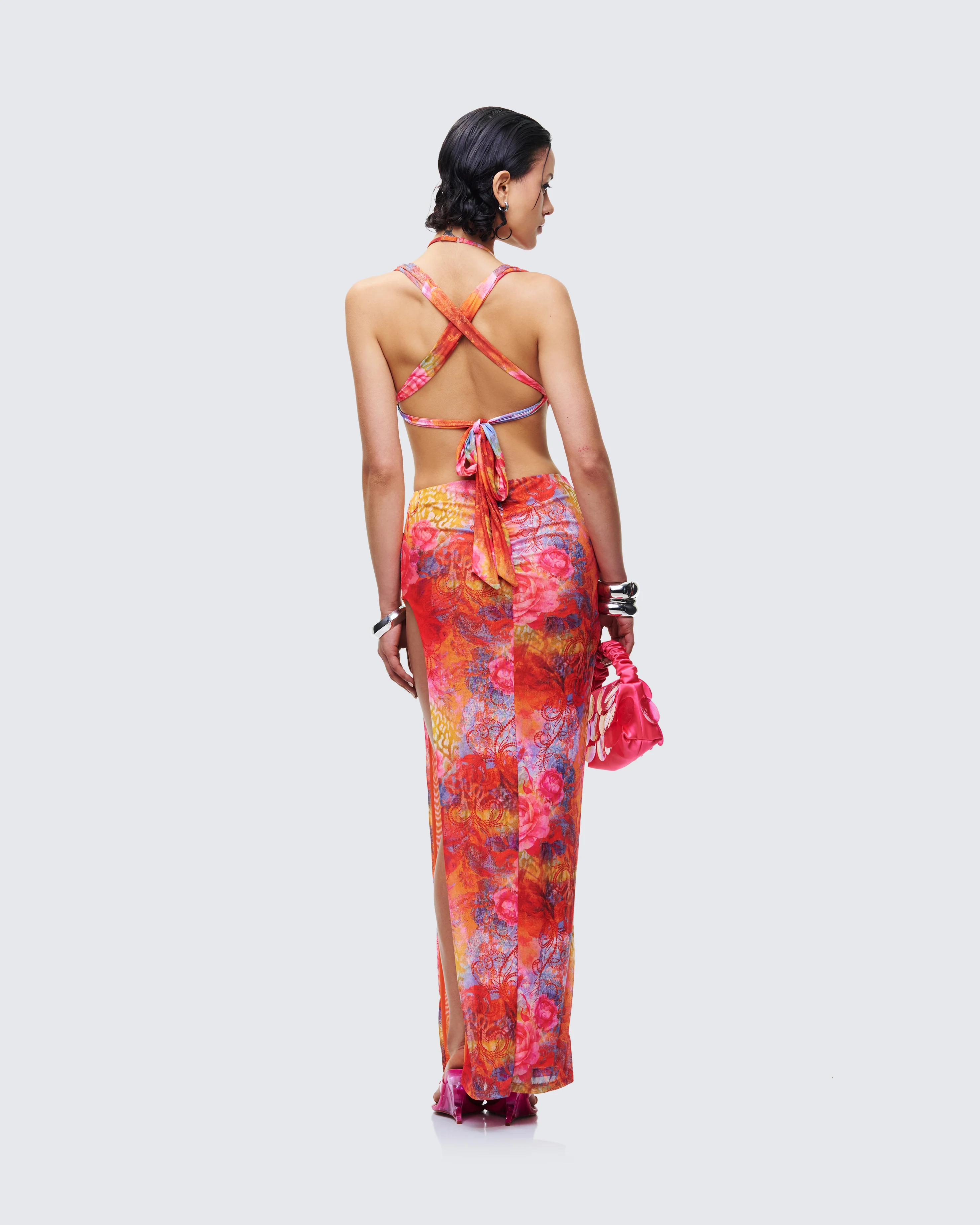 Aviella Multi Cowl Neck Maxi Dress