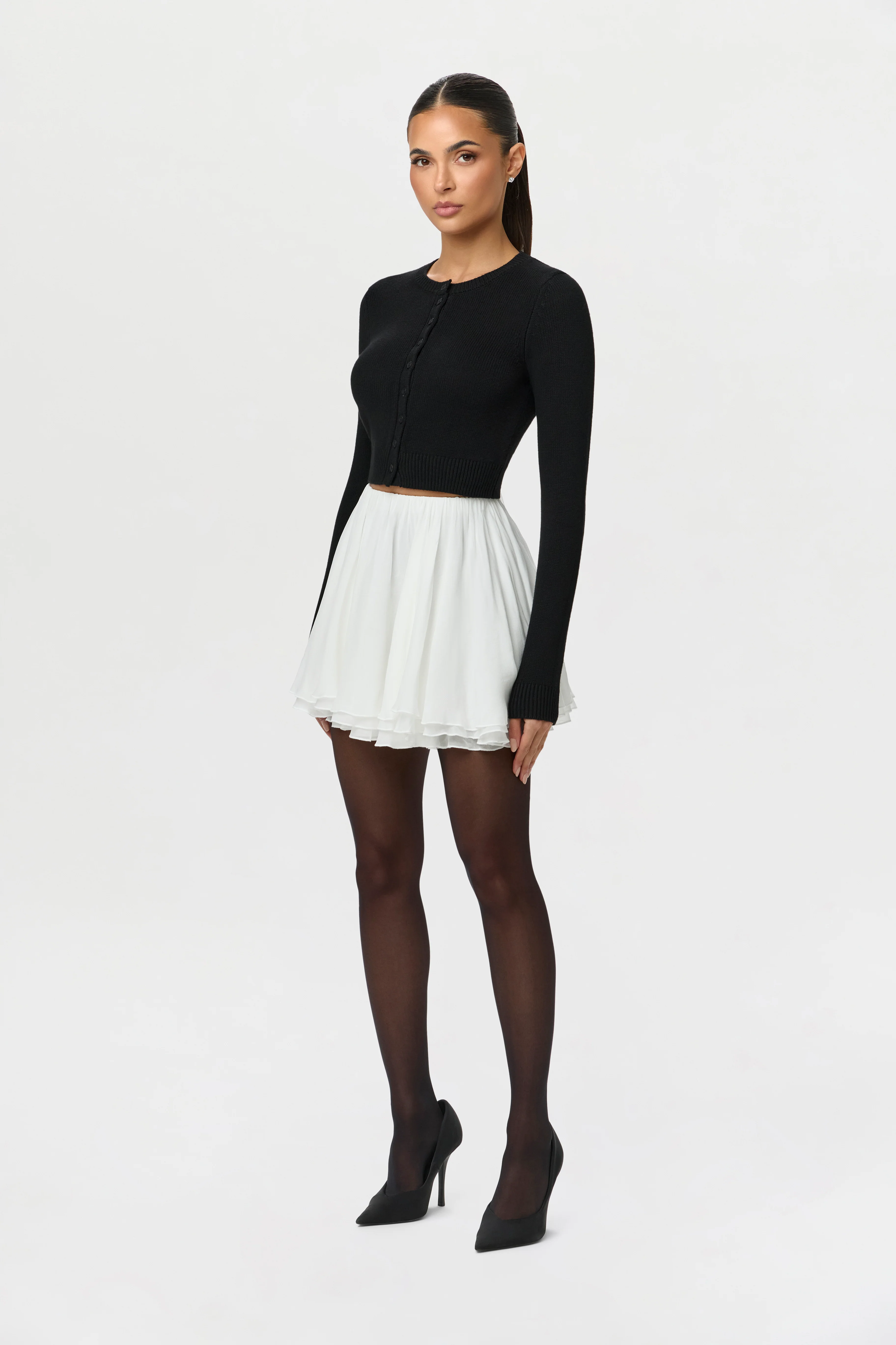 Chiffon Flare Mini Skirt