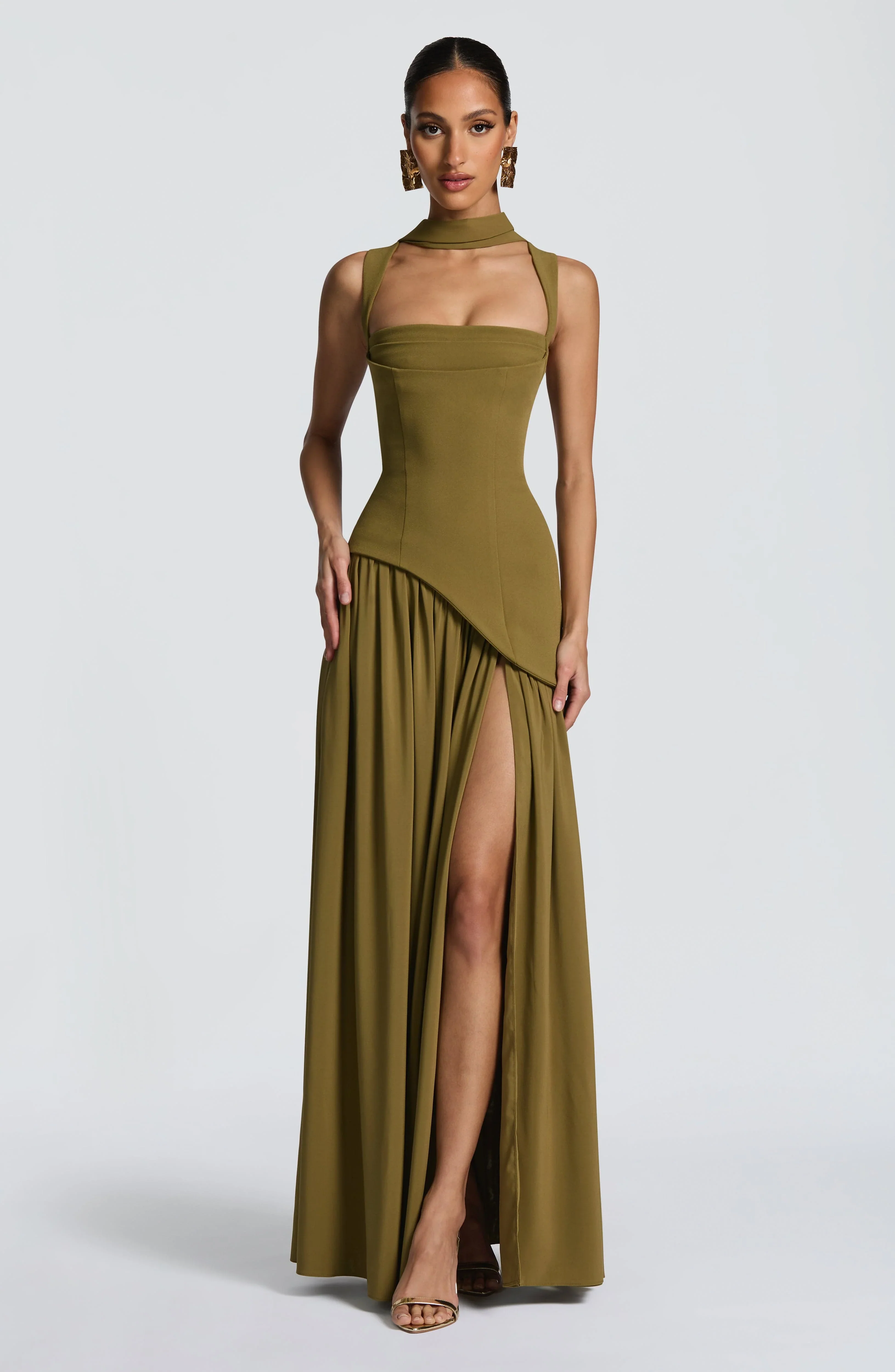 Tullulah Maxi Dress - Deep Olive - luluinthesky