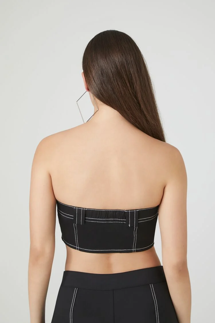 Super Cropped Button-Front Tube Top