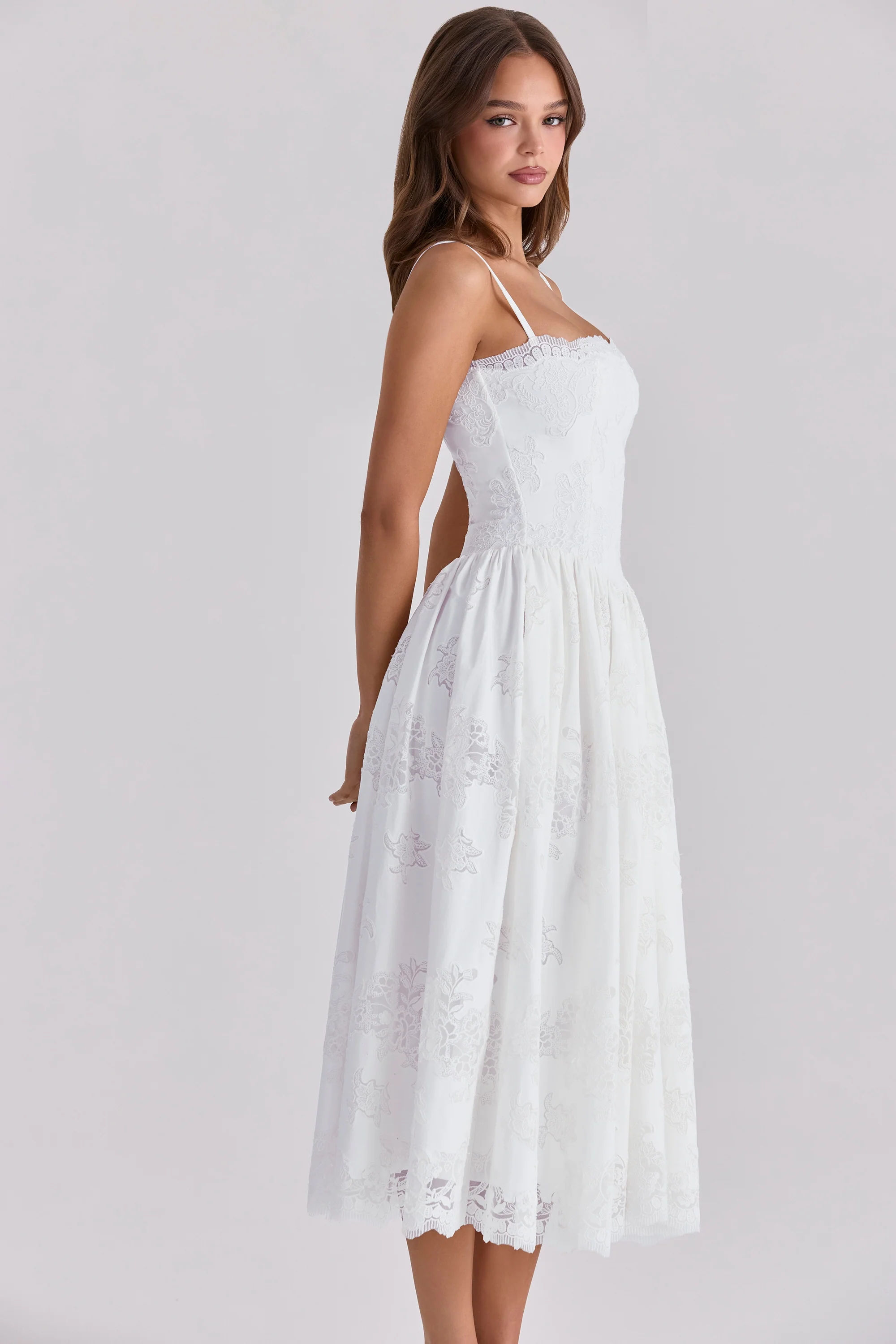 white custom lace + cotton midi sundress - luluinthesky