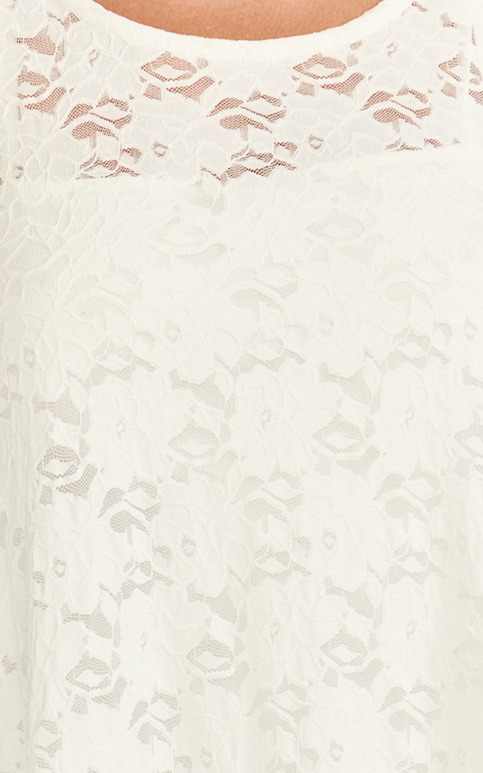 Bella Maxi Dress - Lace Shift Dress in Off White