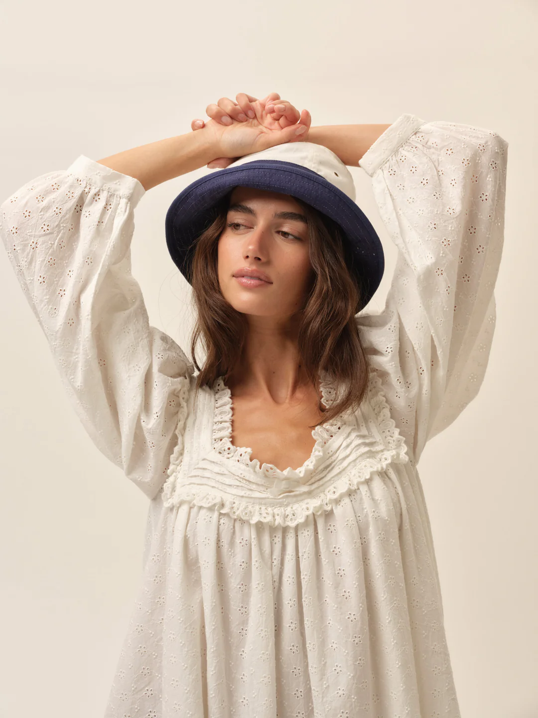 Susie Eyelet Babydoll Mini Dress