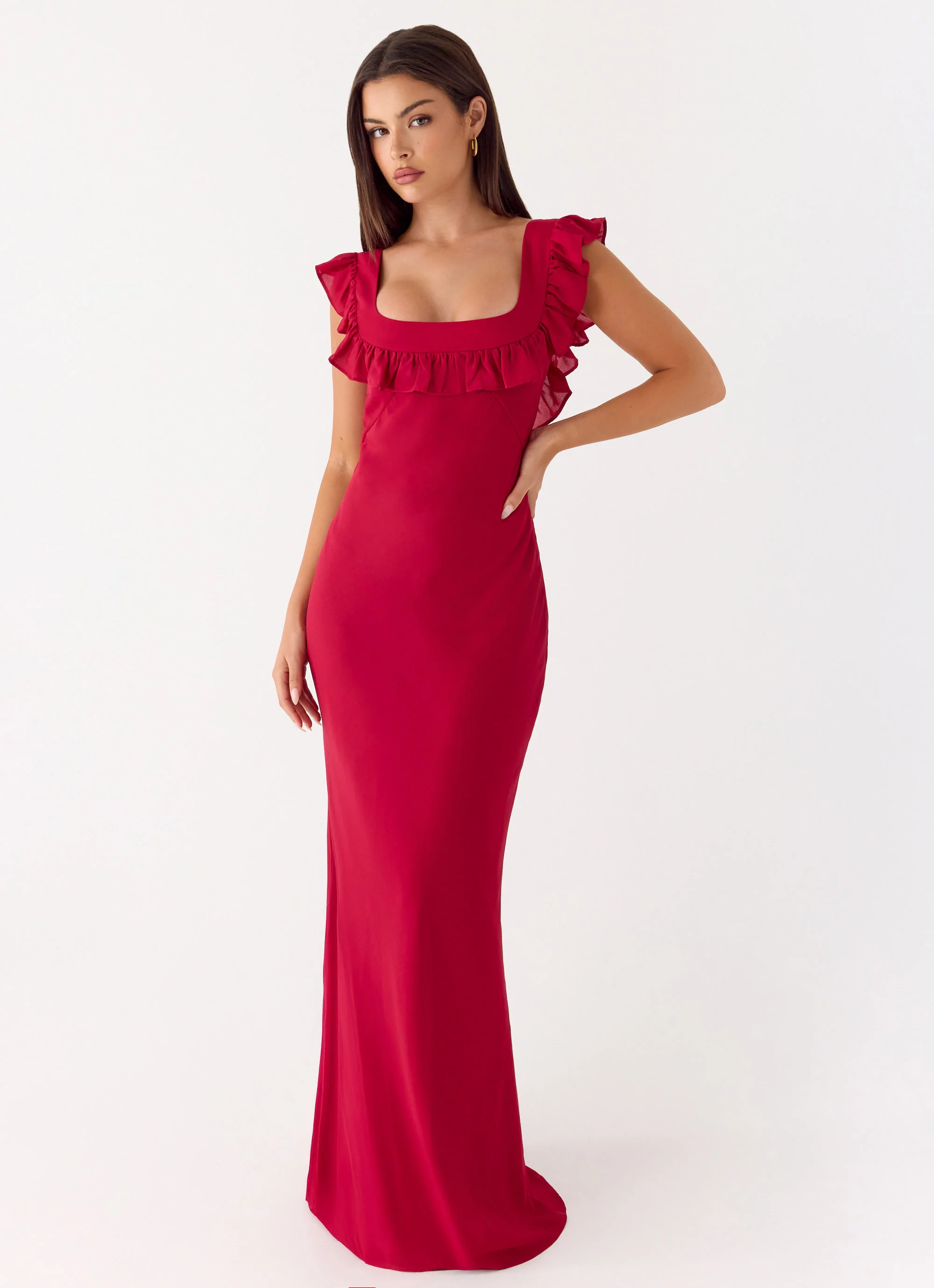Malina Maxi Dress - Deep Red