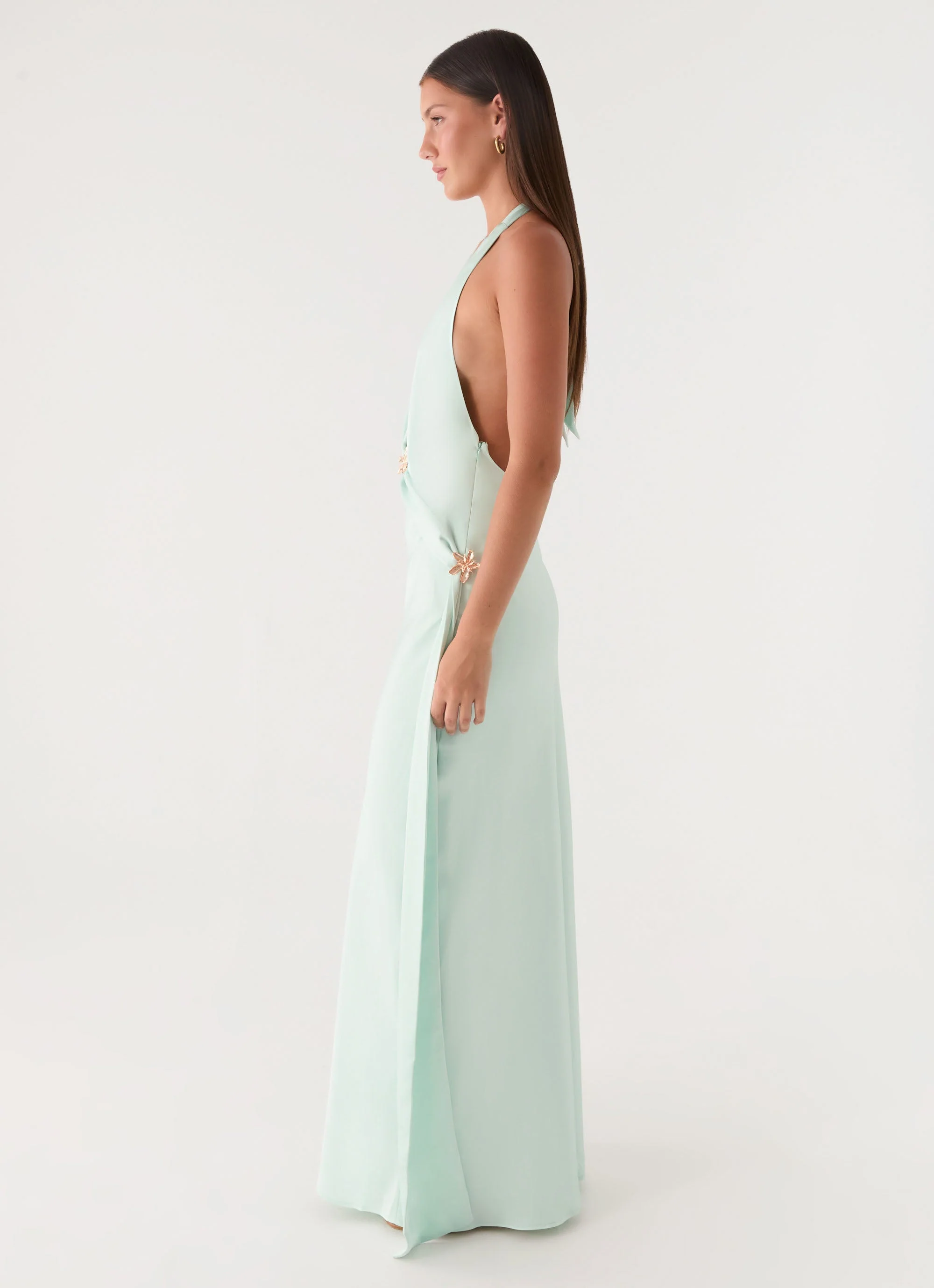 Eleni Halter Maxi Dress - Pistachio