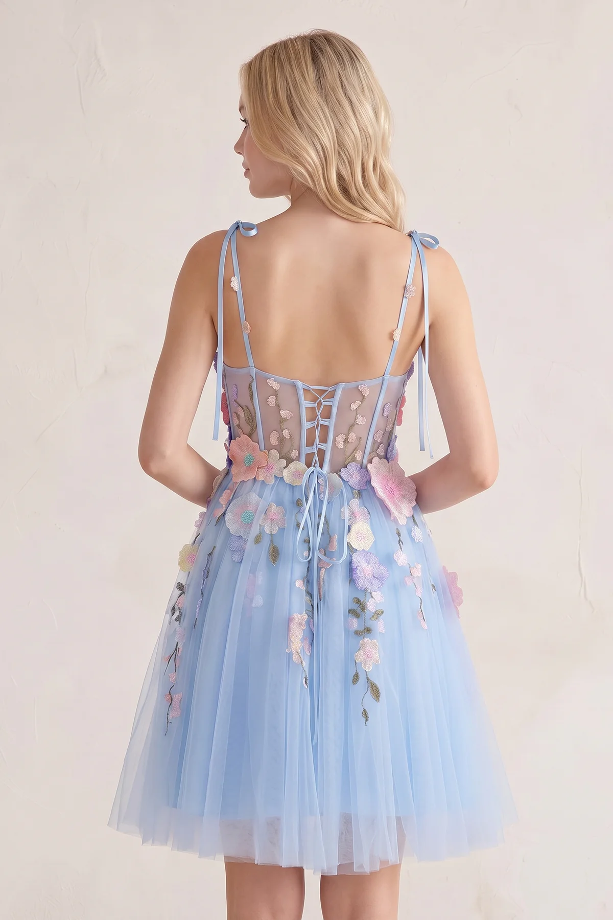 A-Line Lavender Bloom Mini Homecoming Dress