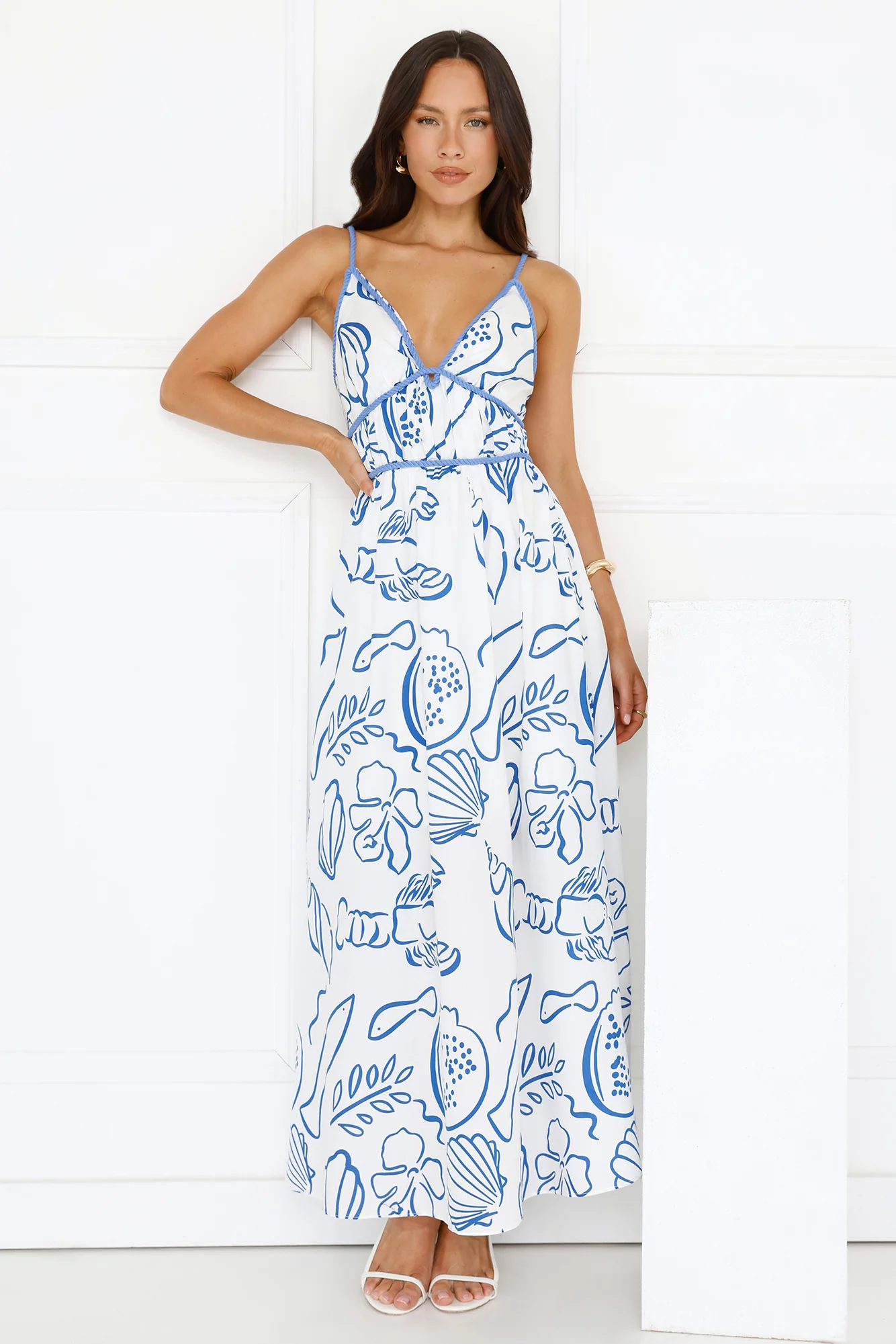 Seashell Glow Maxi Dress White