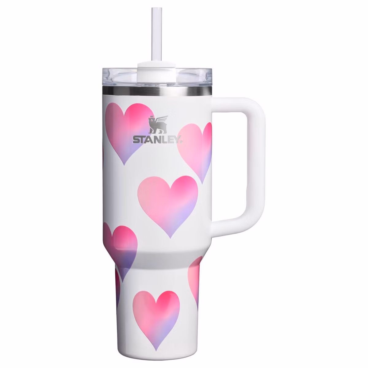 Stanley Valentine's Day 40 oz Stainless Steel H2.0 Flowstate Quencher Tumbler Frost Heart Gradient