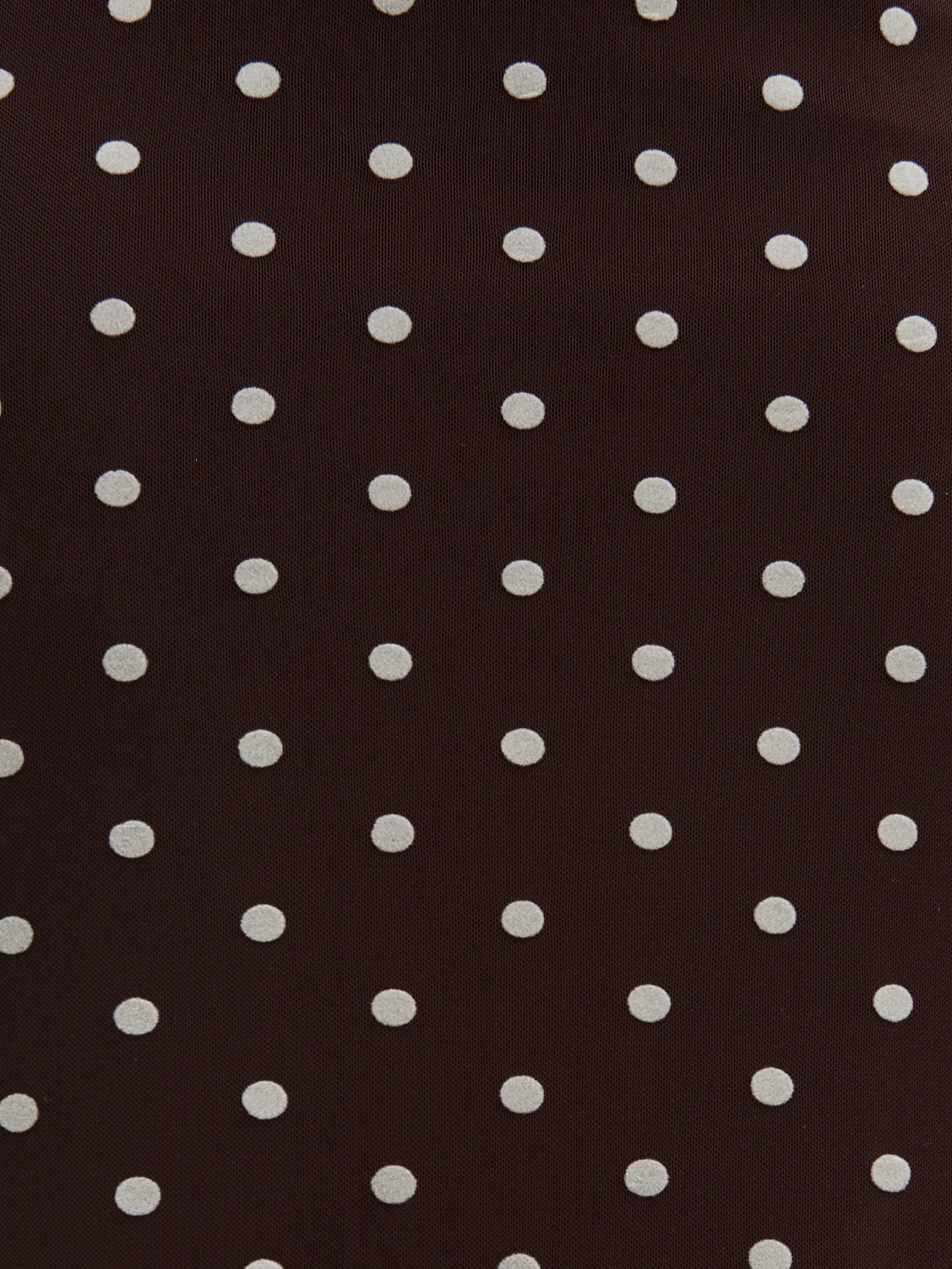 Petula Scarf Mesh Maxi Dress - Brown and Cream Polkadot