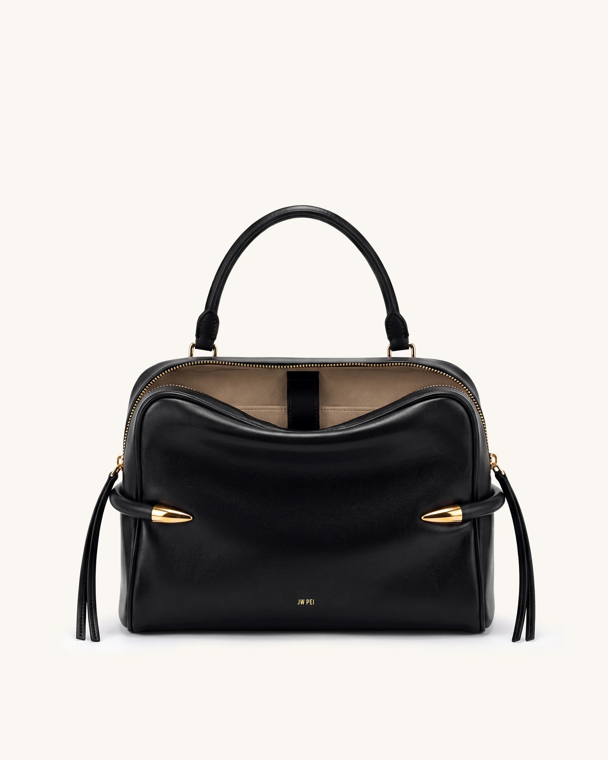 Callie Tusk Detail Shoulder Bag - Black