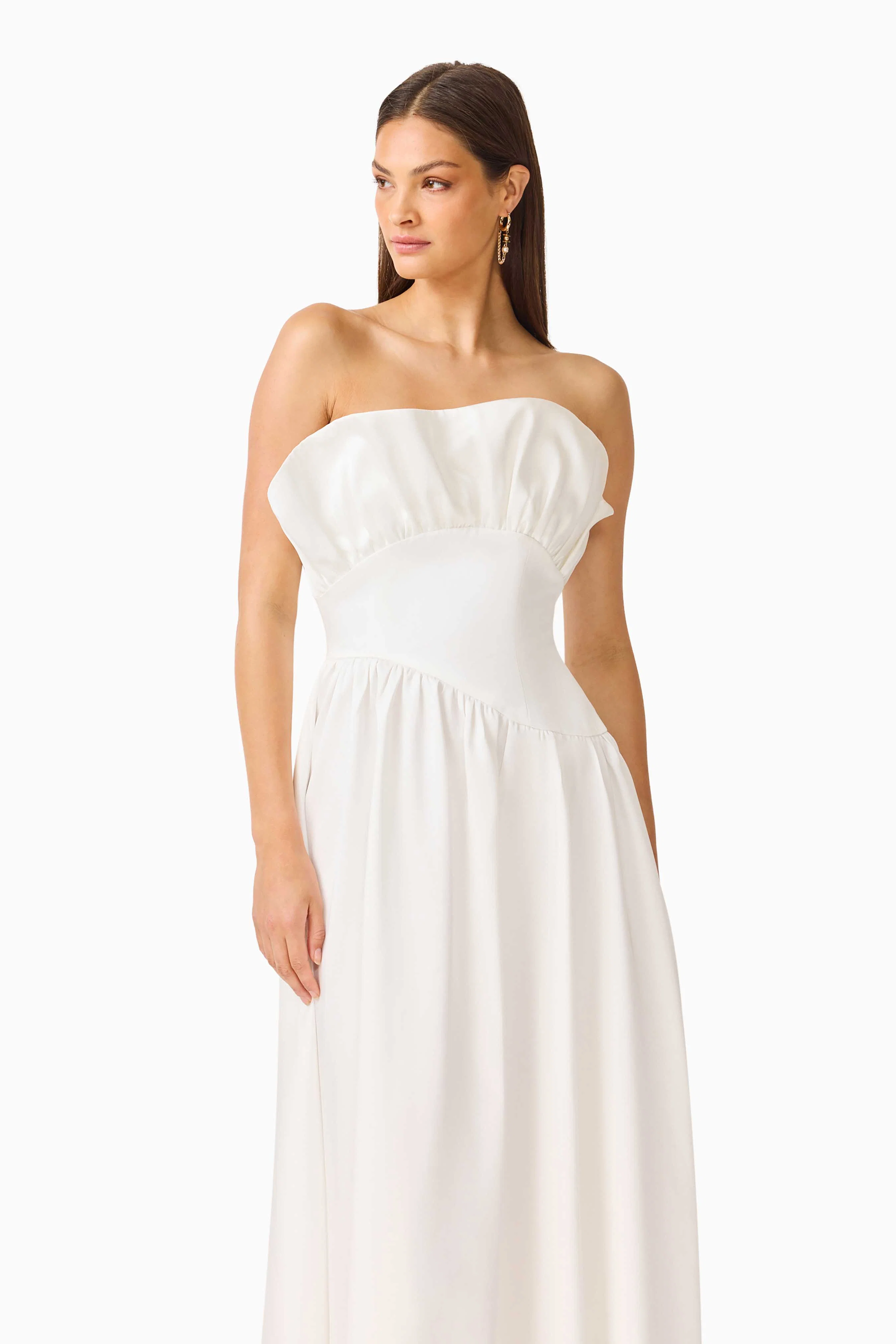 Laurel Sleeveless Maxi Dress in Pearl White