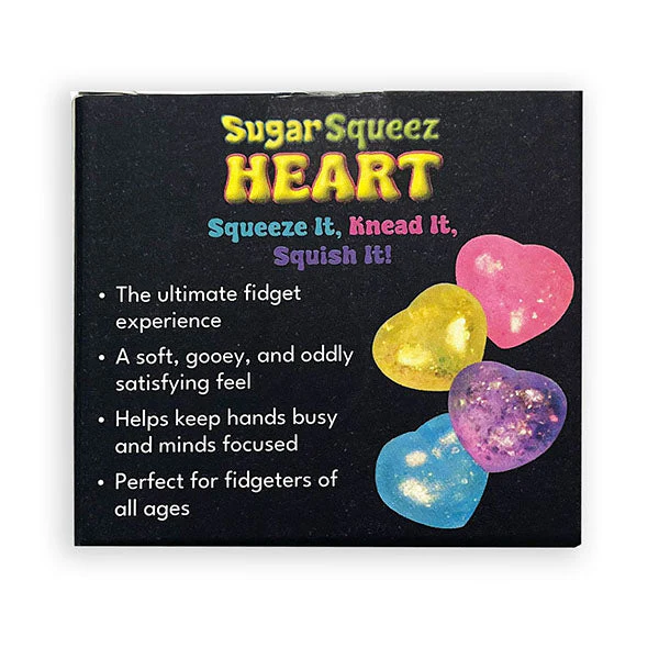 SugarSqueez Squishies® Glitter Heart Maltose Fidget Stress Ball (1pc) Assorted Colors